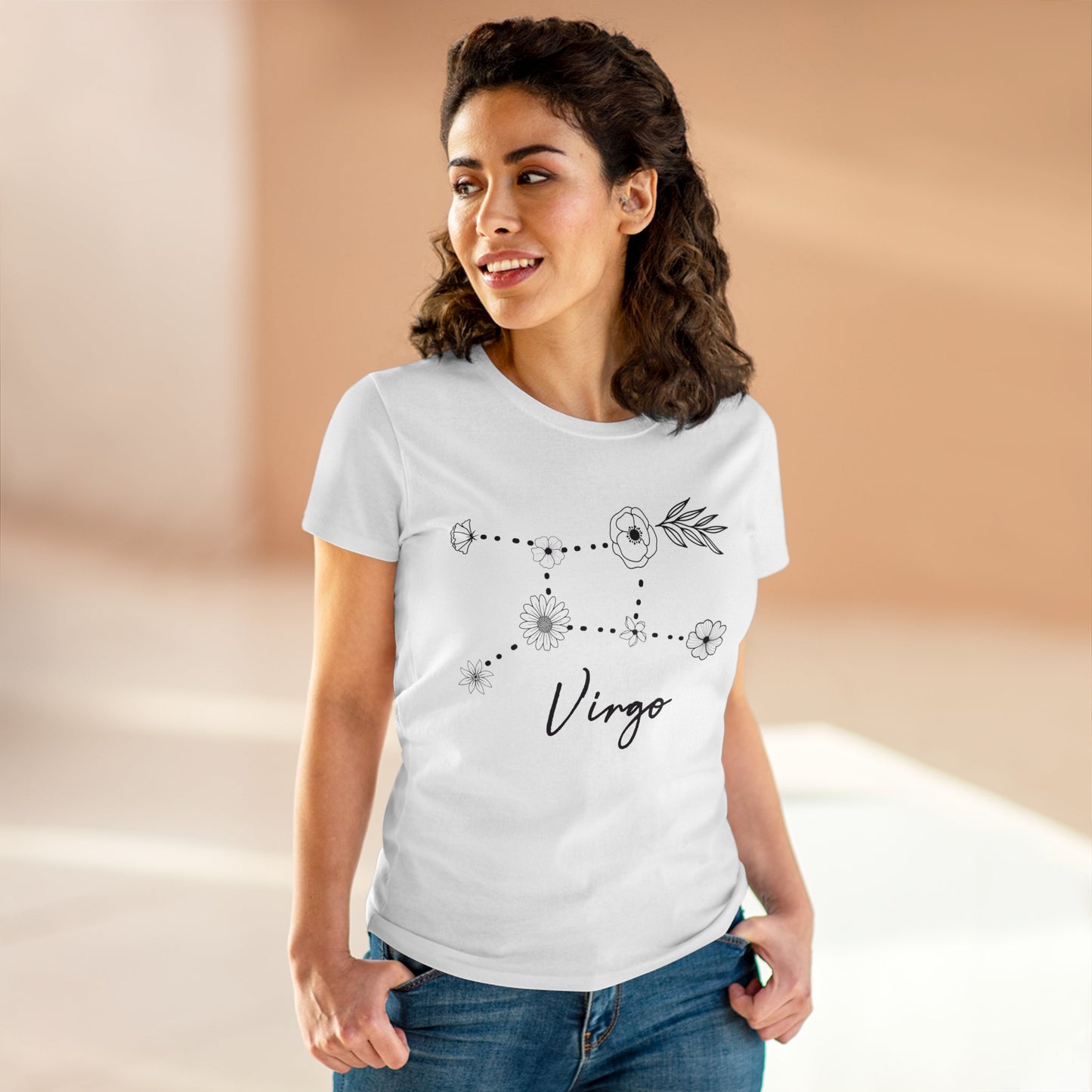 Flower Constellation - Virgo - Astrology - Women's Midweight Cotton Tee