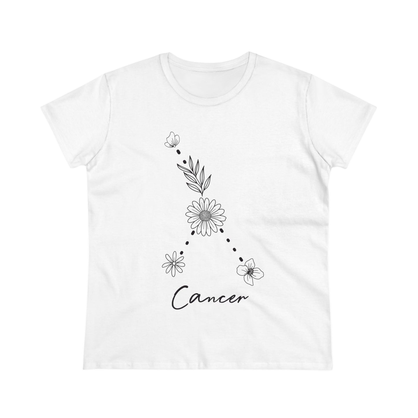 Flower Constellation - Cancer - Astrology - Women's Midweight Cotton Tee