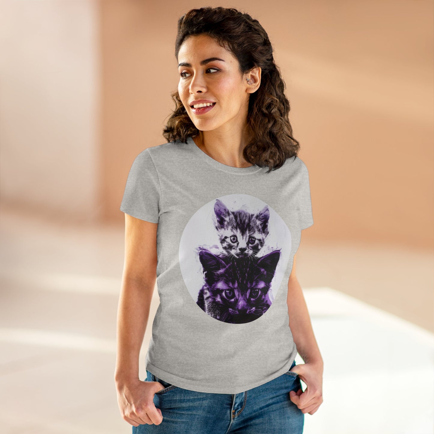 Stacked Cats - Women's Midweight Cotton Tee