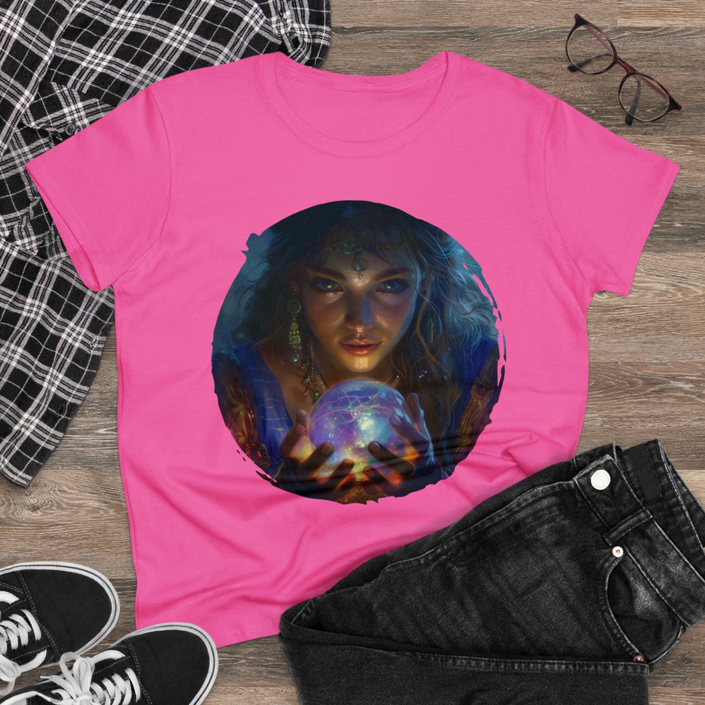 Crystal Ball - Mysticism - Women's Midweight Cotton Tee