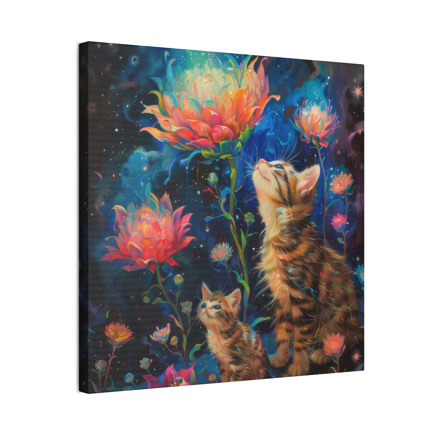 Cats and Flowers - Canvas Stretched, 0.75"