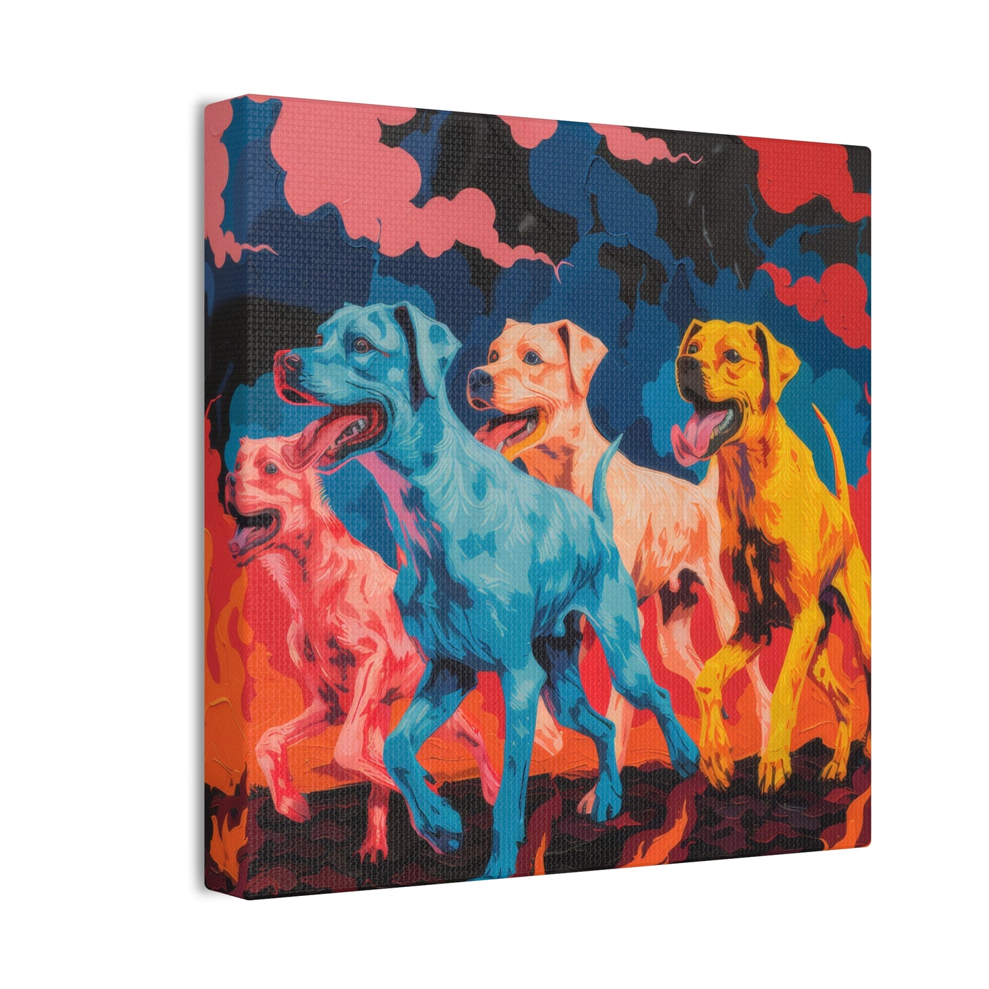 Dogs on the March - Canvas Stretched, 0.75"