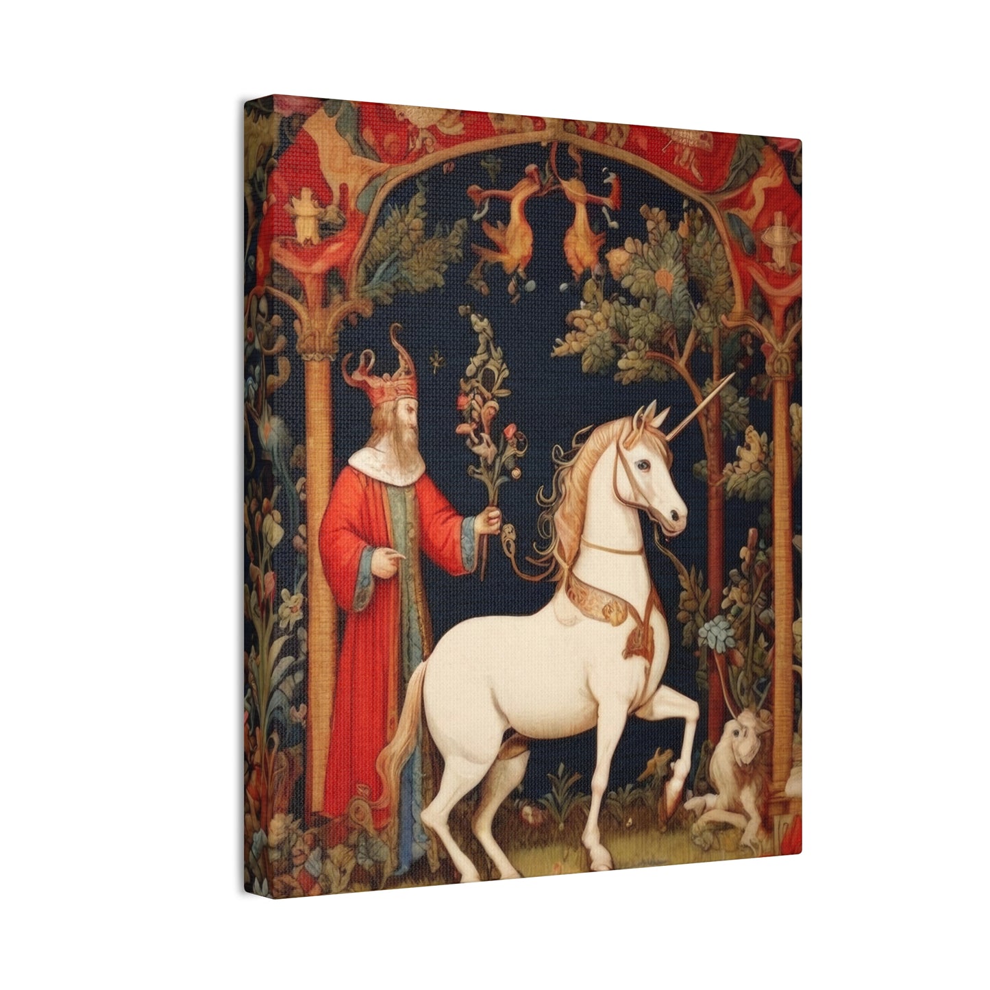 Wizard and the Unicorn Tapestry - Canvas Stretched, 0.75"