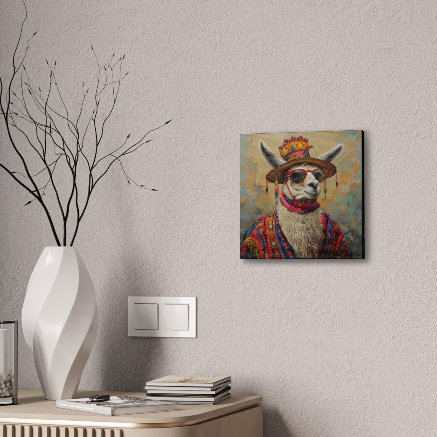 Llama - Canvas Stretched, 0.75"