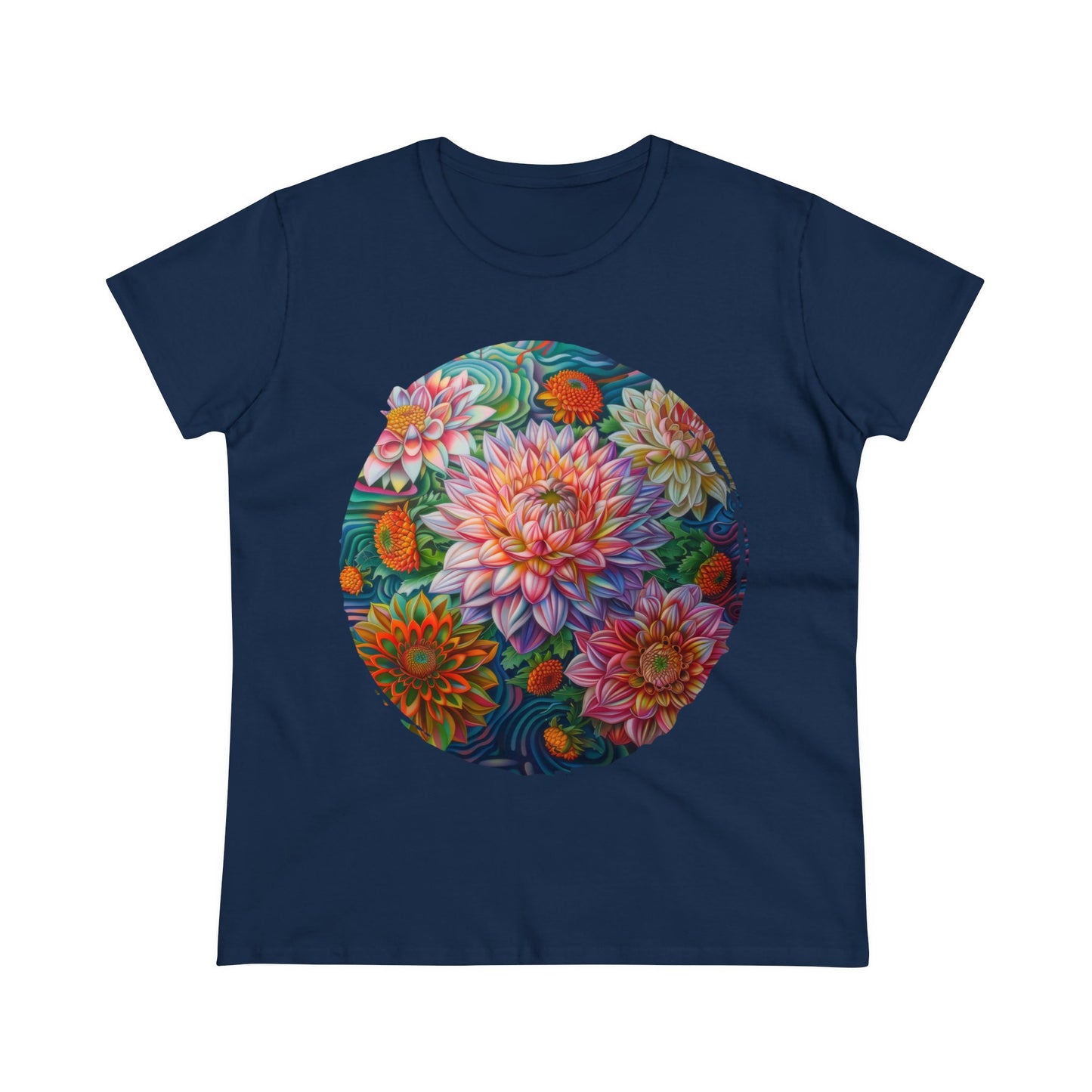 Pastel Flowers - Women's Midweight Cotton Tee