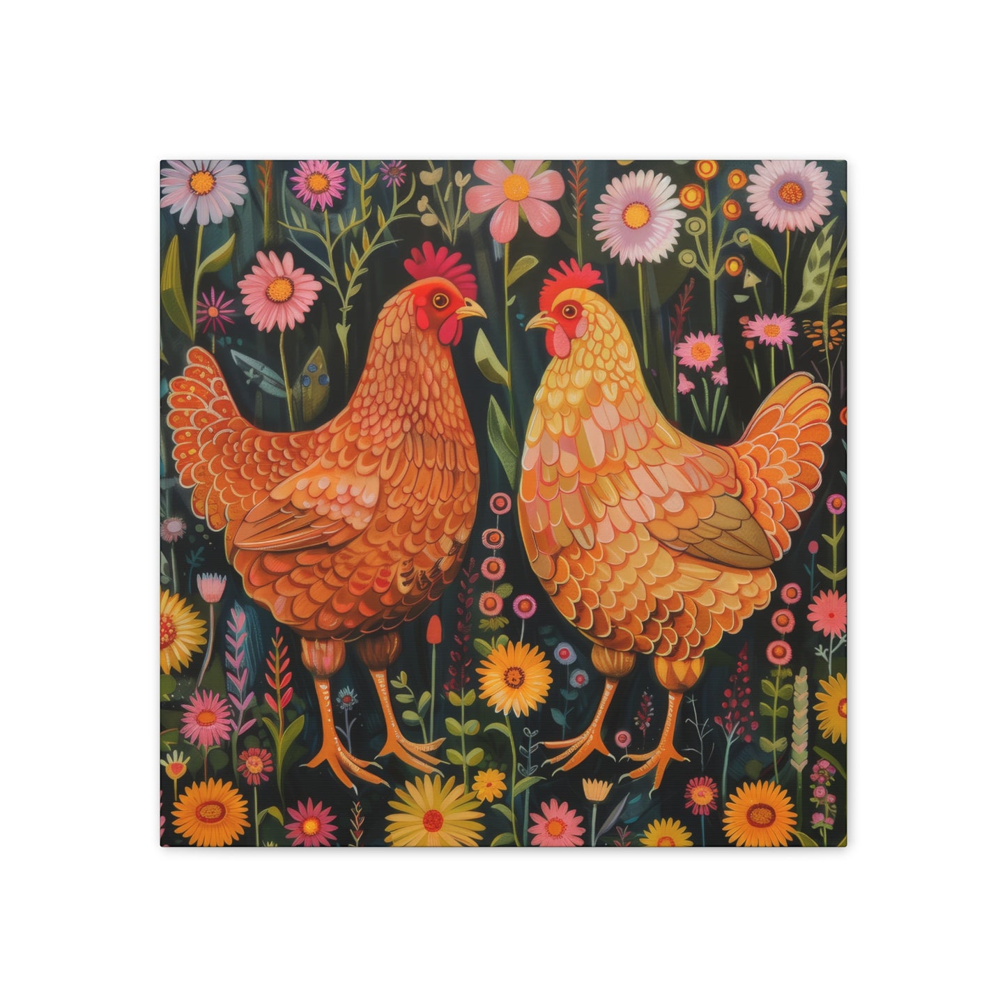 Chickens - Canvas Stretched, 0.75" - Canvas Stretched, 0.75"