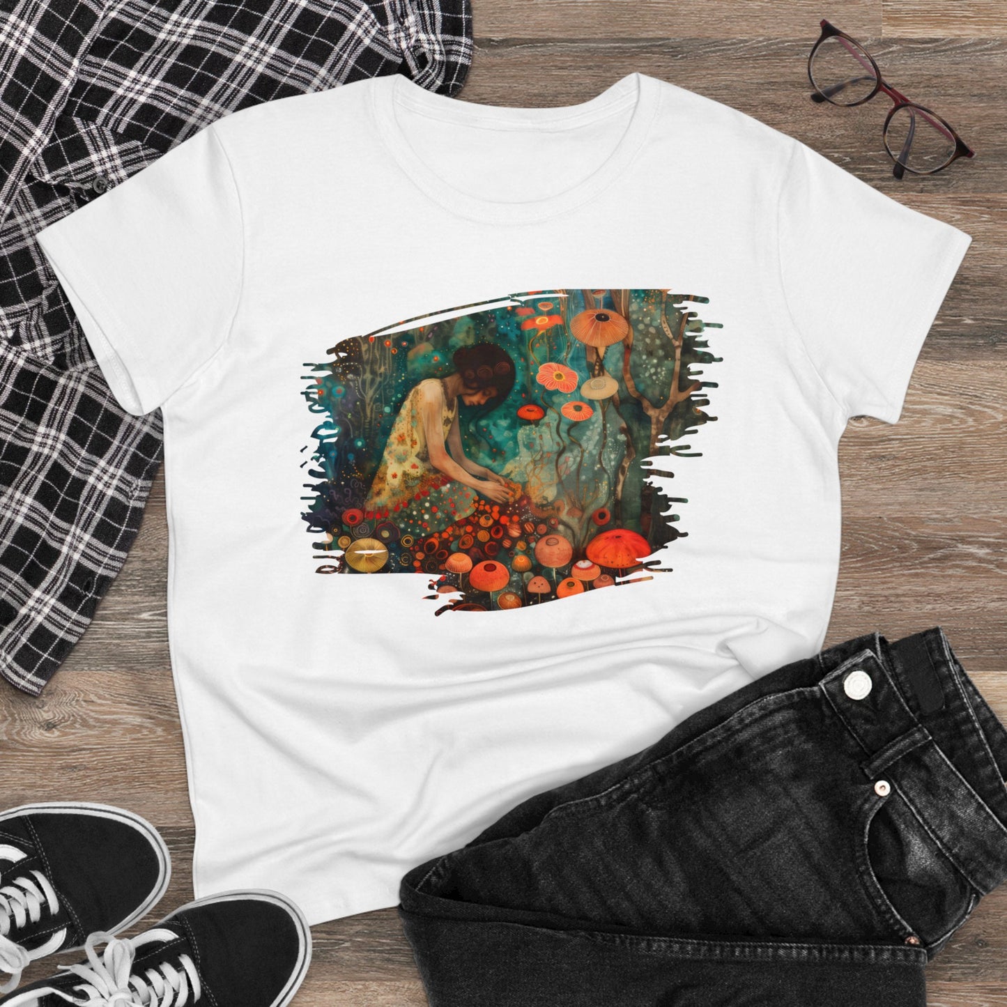 Mushroom Girl - Women's Midweight Cotton Tee