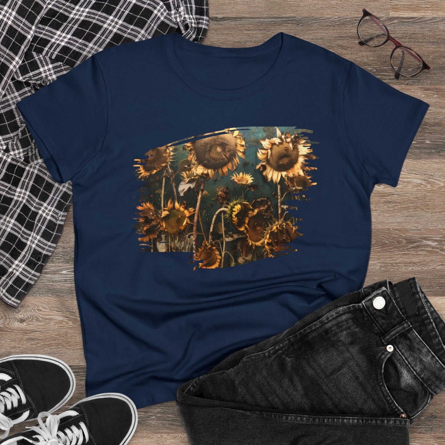 Sunflowers Wilting - Women's Midweight Cotton Tee