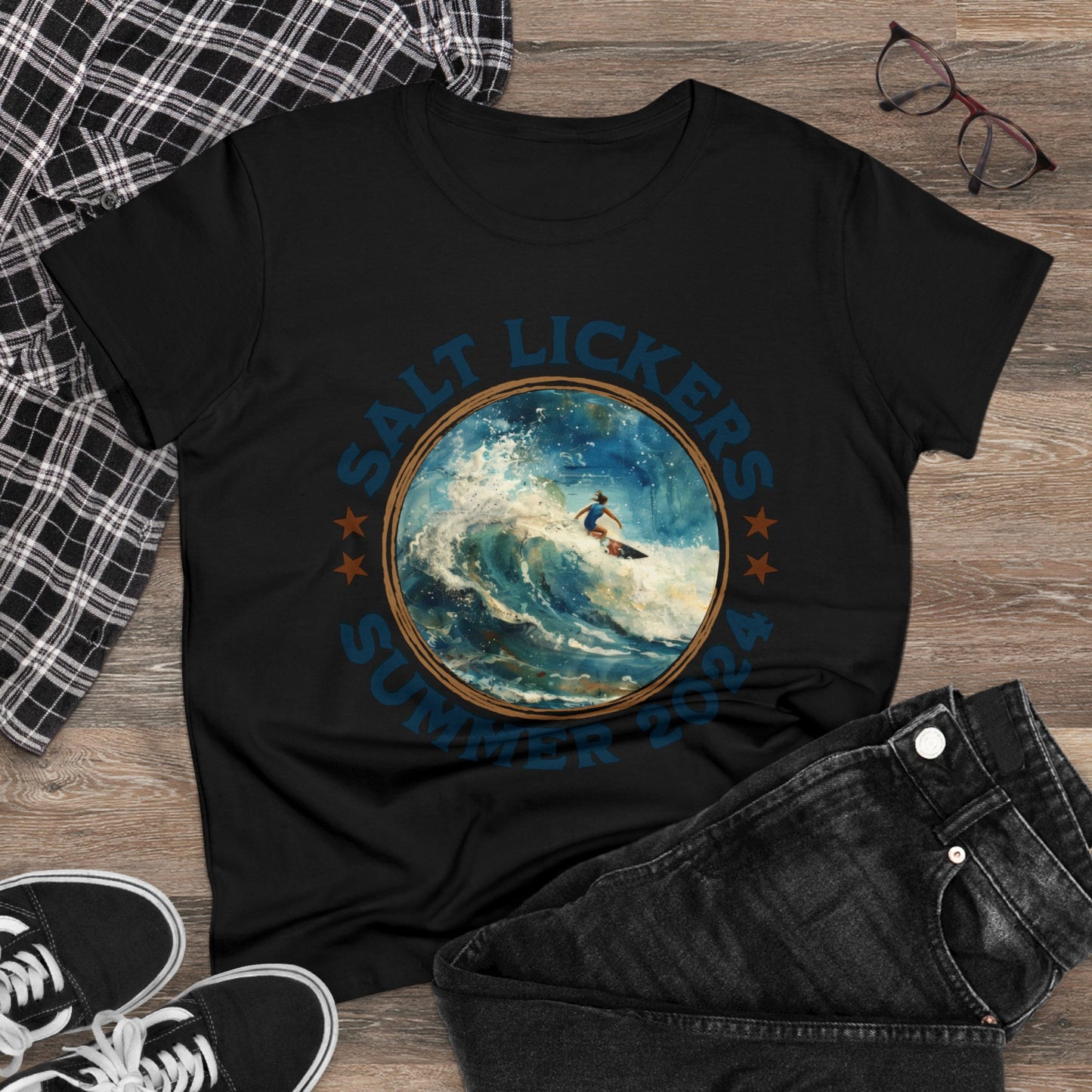 Surfing - Women's Midweight Cotton Tee