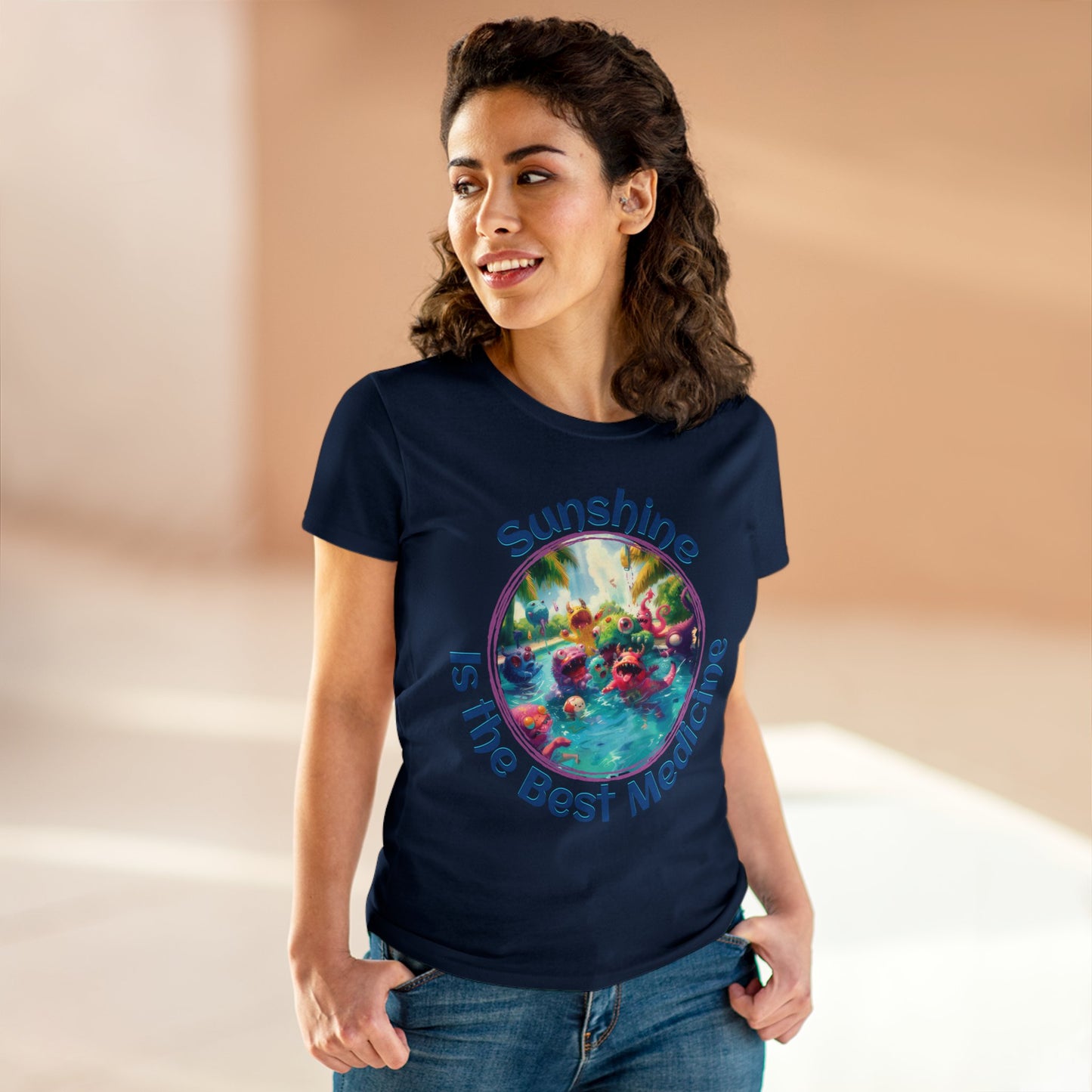 Sunshine is the Best Medicine - Women's Midweight Cotton Tee