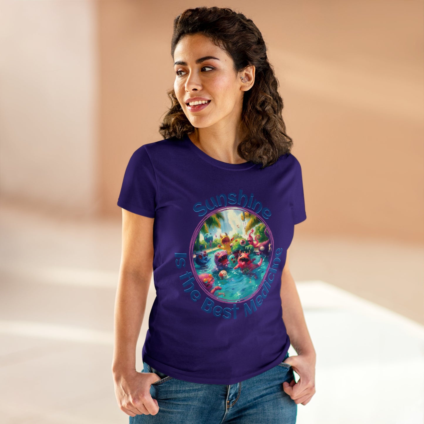 Sunshine is the Best Medicine - Women's Midweight Cotton Tee