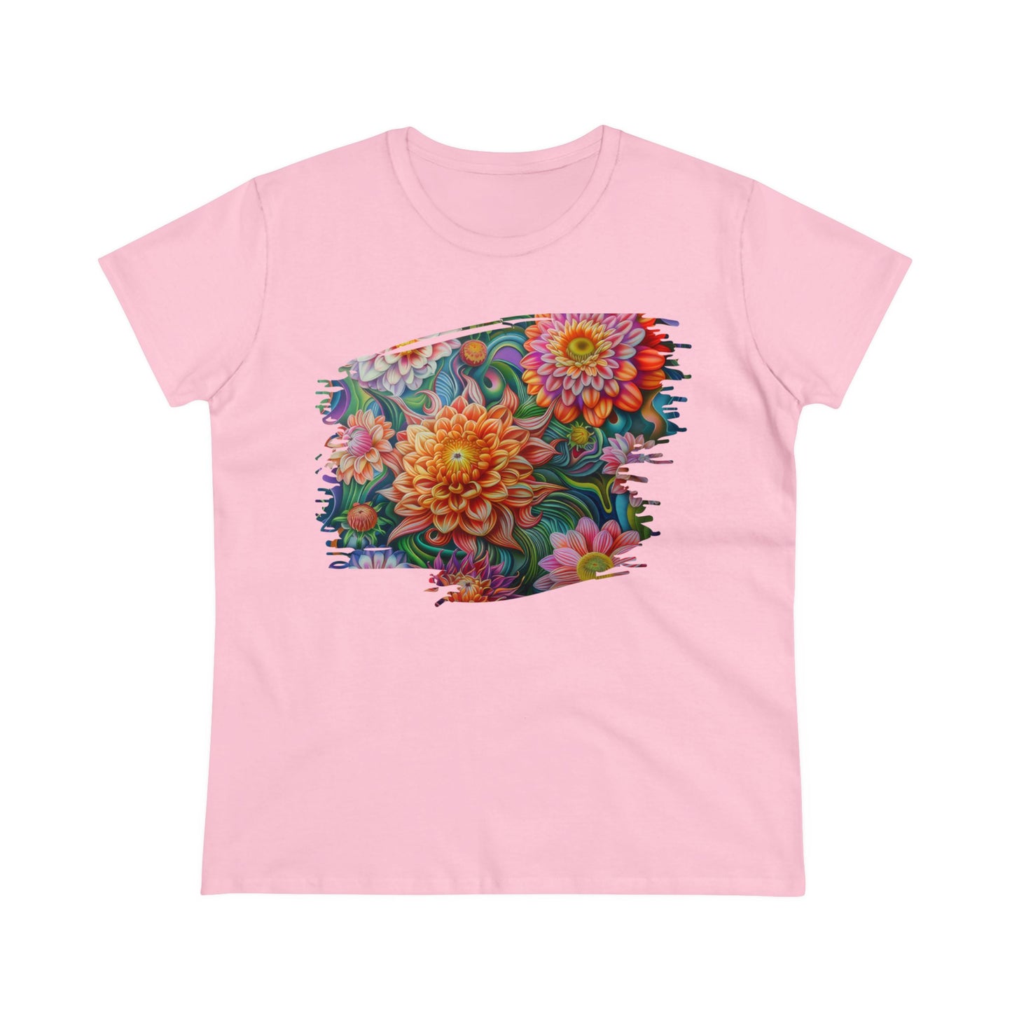 Pastel Flowers - Women's Midweight Cotton Tee