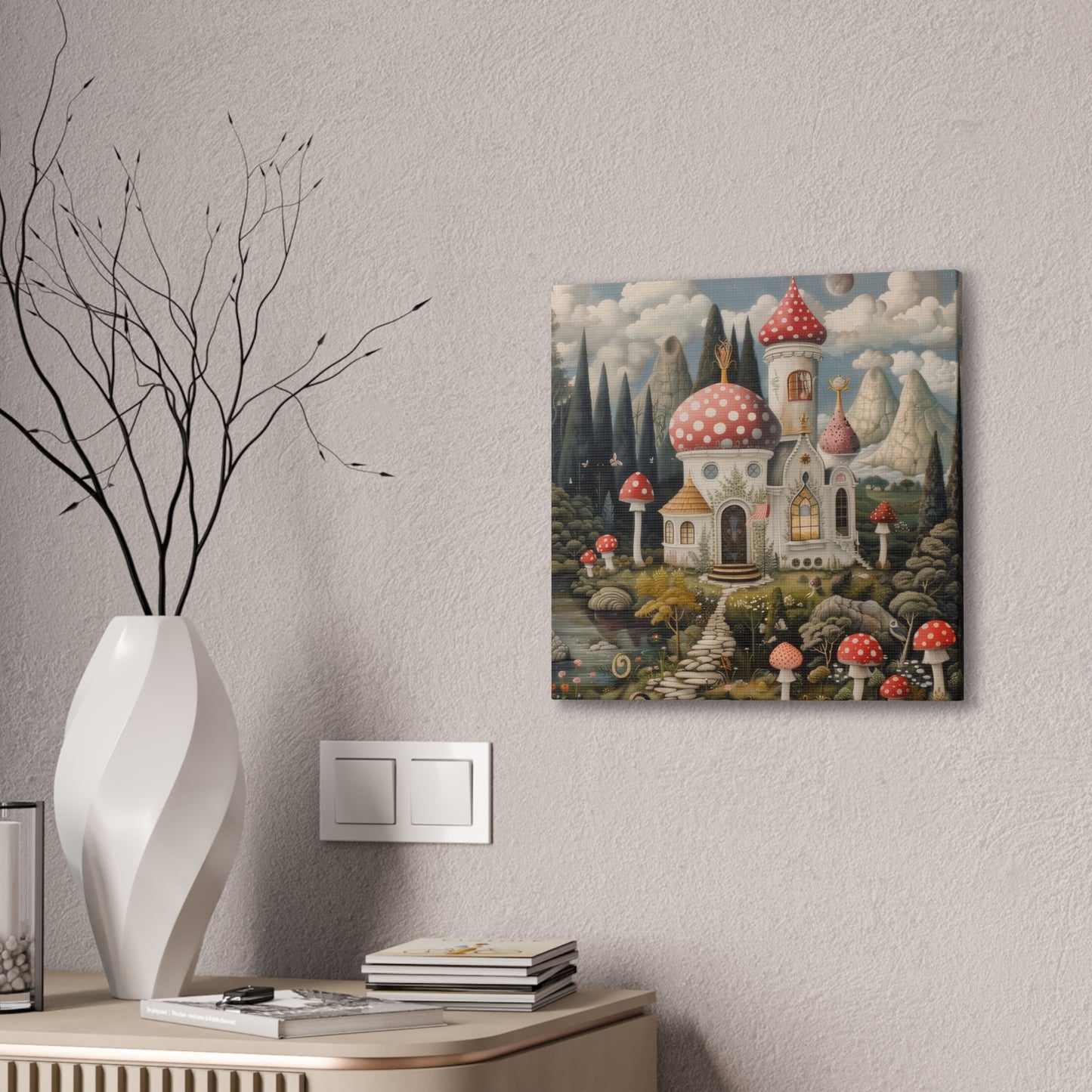 Mushroom House - Canvas Stretched, 0.75"