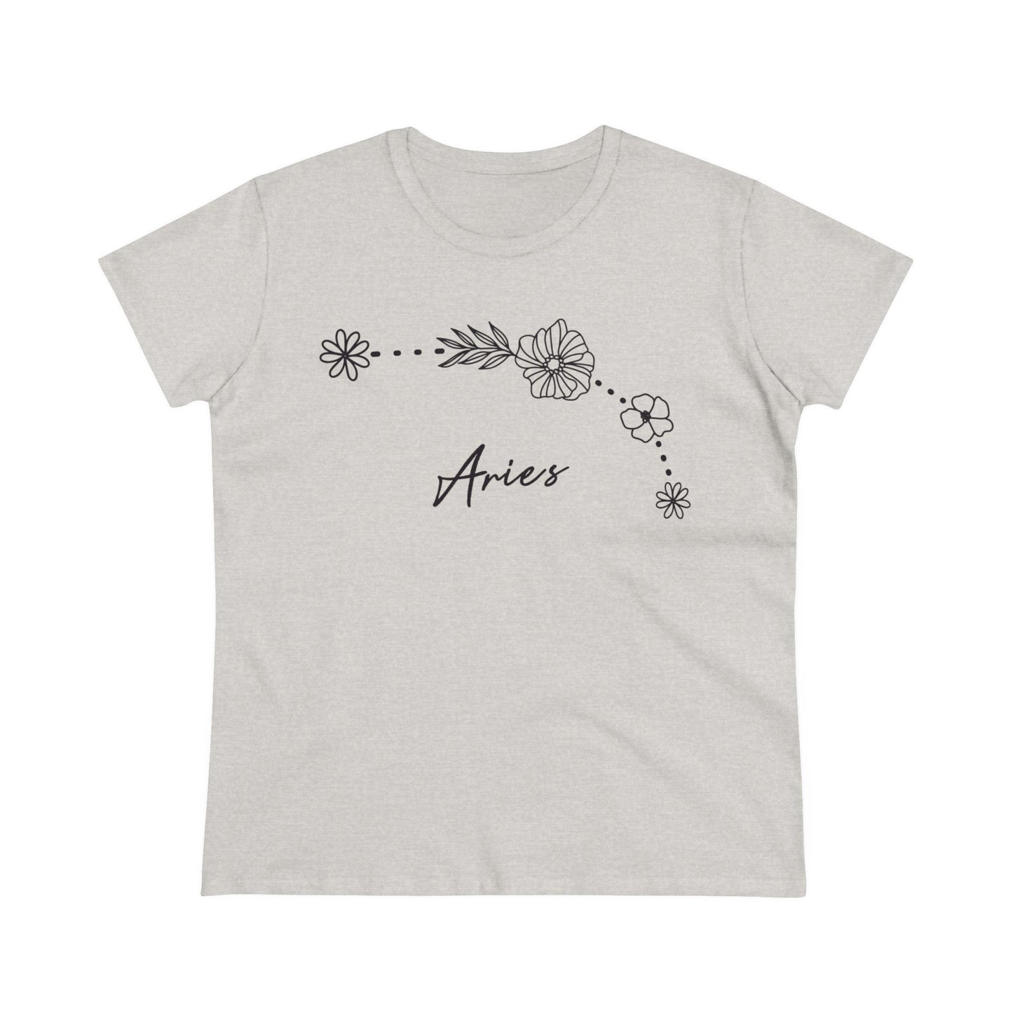 Flower Constellation - Aries - Astrology - Women's Midweight Cotton Tee