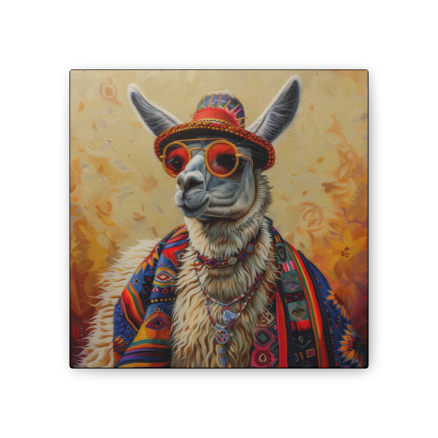 Llama - Canvas Stretched, 0.75"