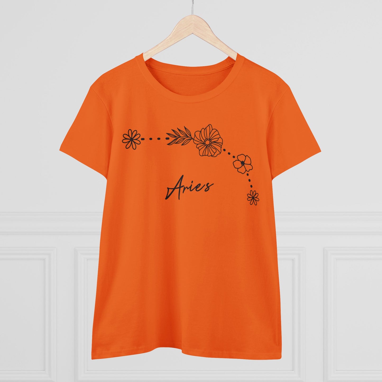 Flower Constellation - Aries - Astrology - Women's Midweight Cotton Tee