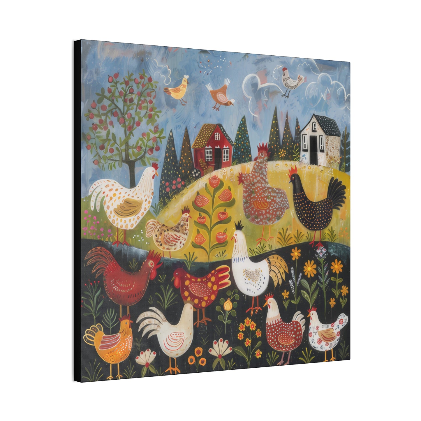 Chickens - Canvas Stretched, 0.75" - Canvas Stretched, 0.75"