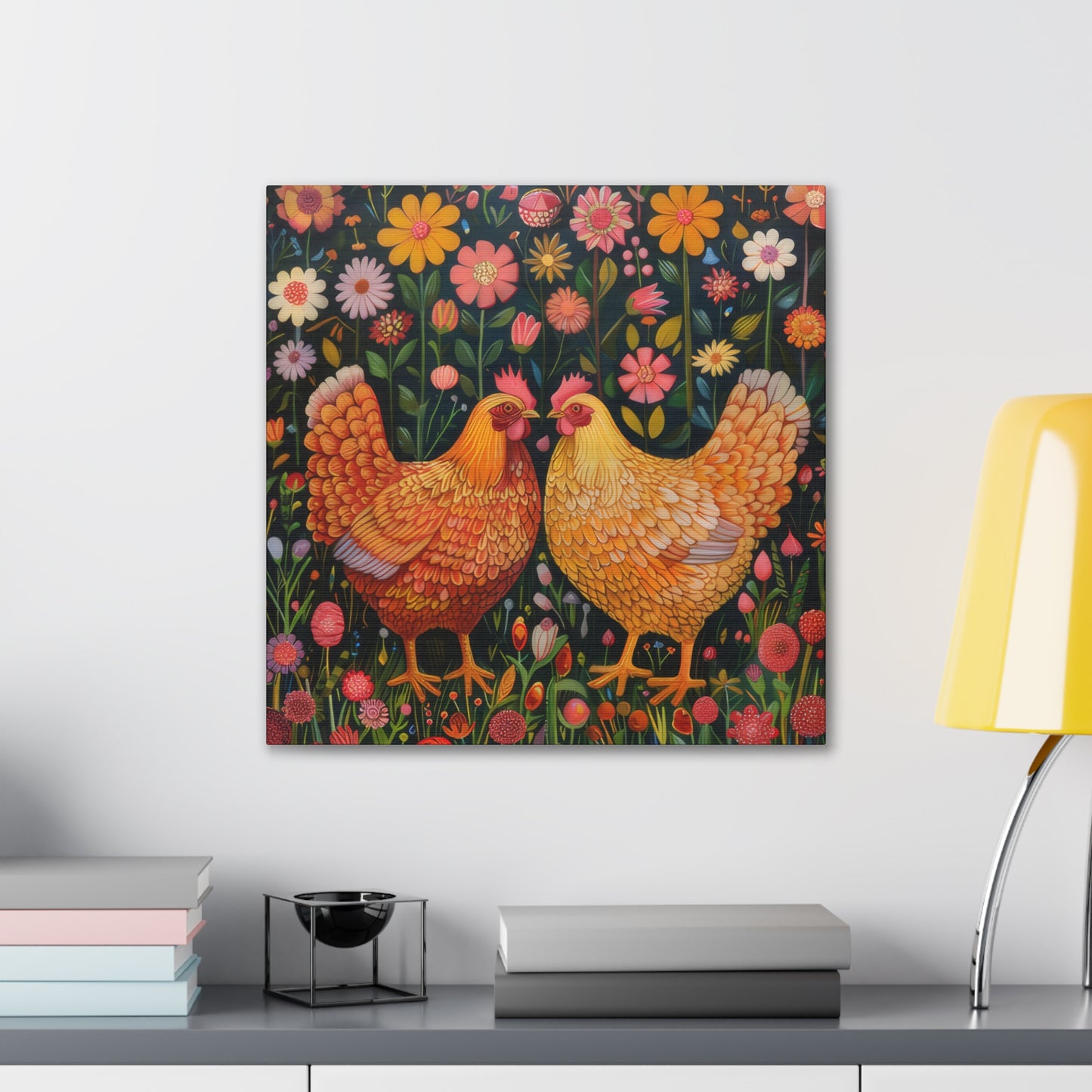 Chickens - Canvas Stretched, 0.75" - Canvas Stretched, 0.75"