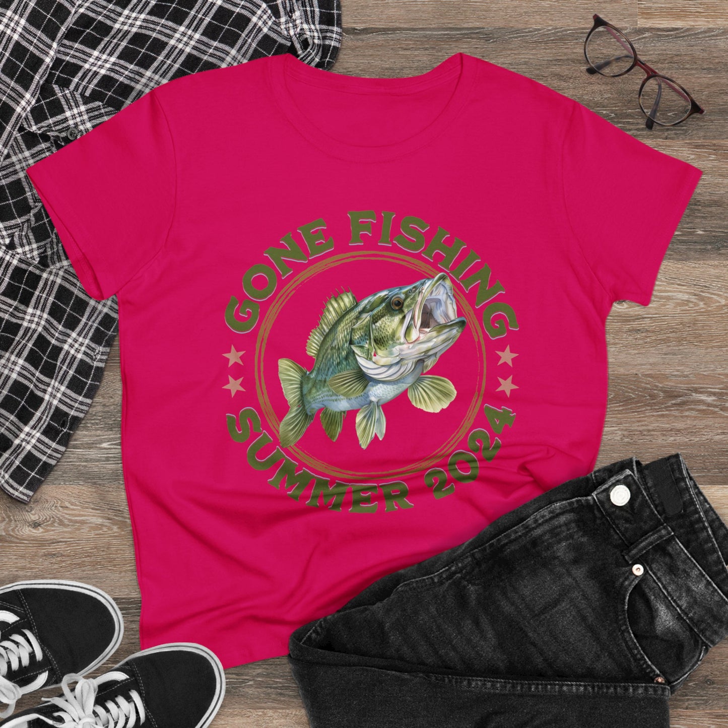 Gone Fishing - Women's Midweight Cotton Tee