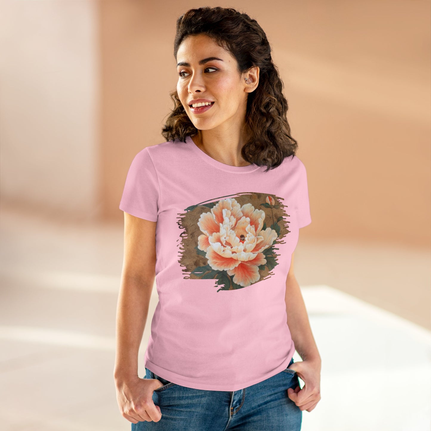 Peony - Flower - Women's Midweight Cotton Tee