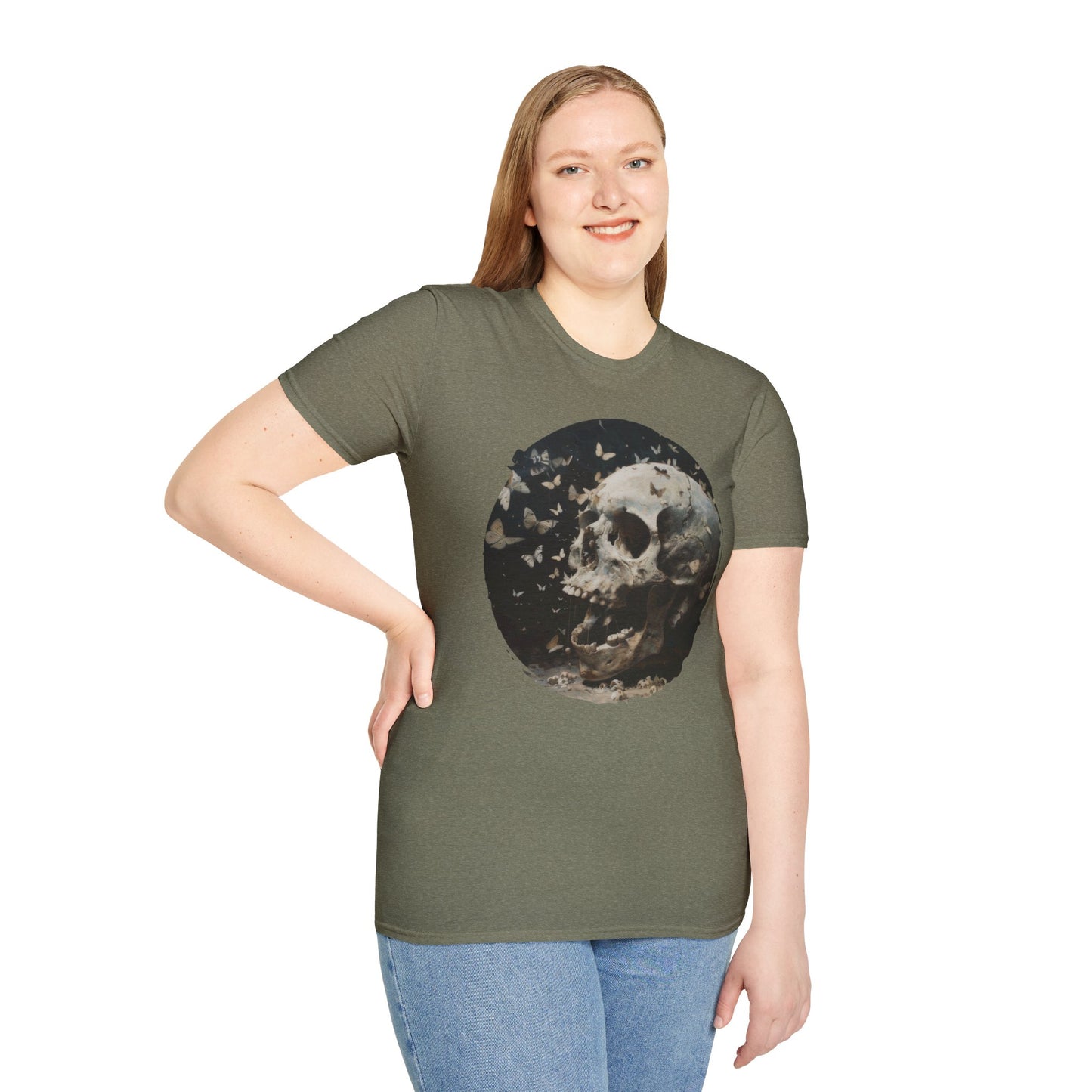 Skulls and Butterflies - Unisex Softstyle T-Shirt