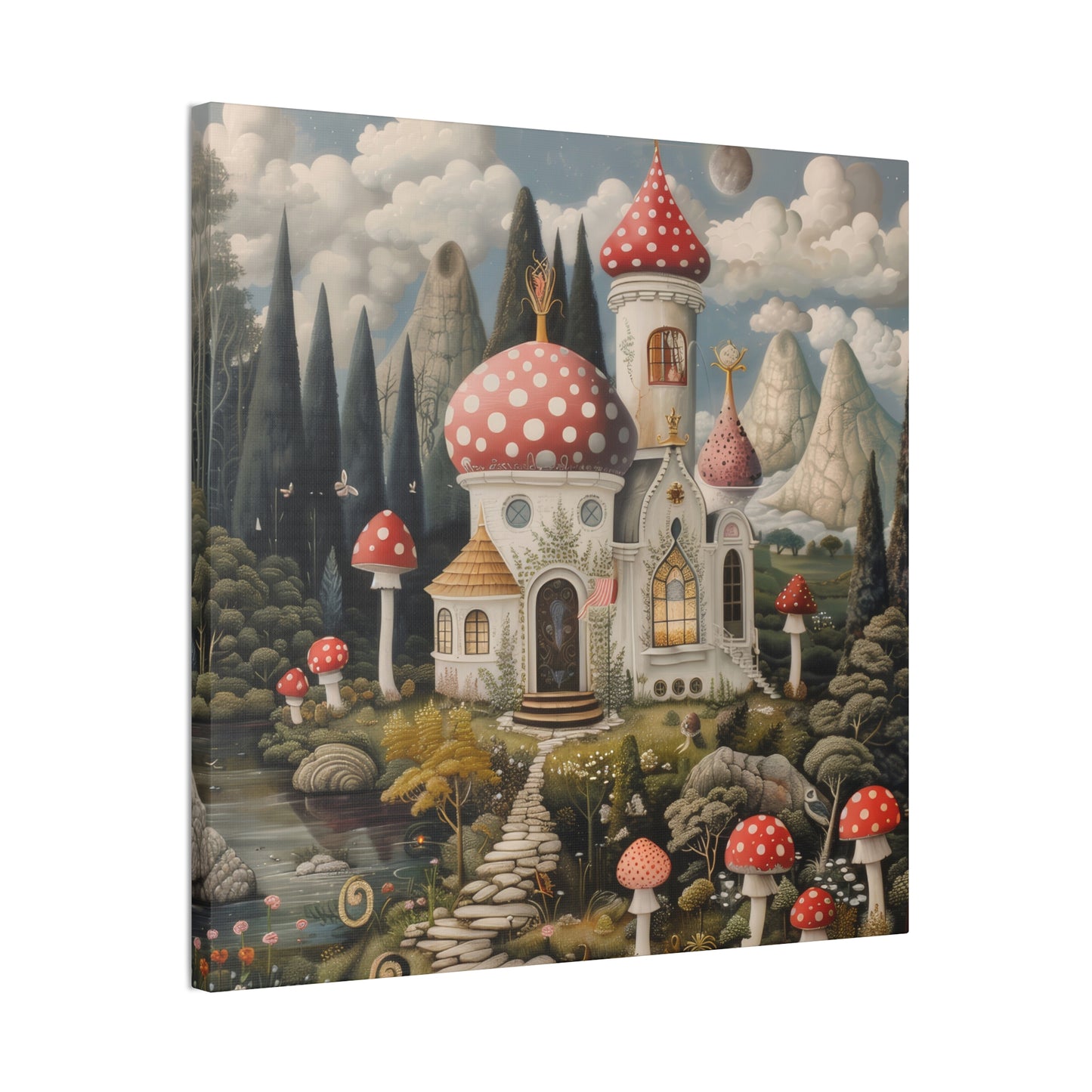 Mushroom House - Canvas Stretched, 0.75"