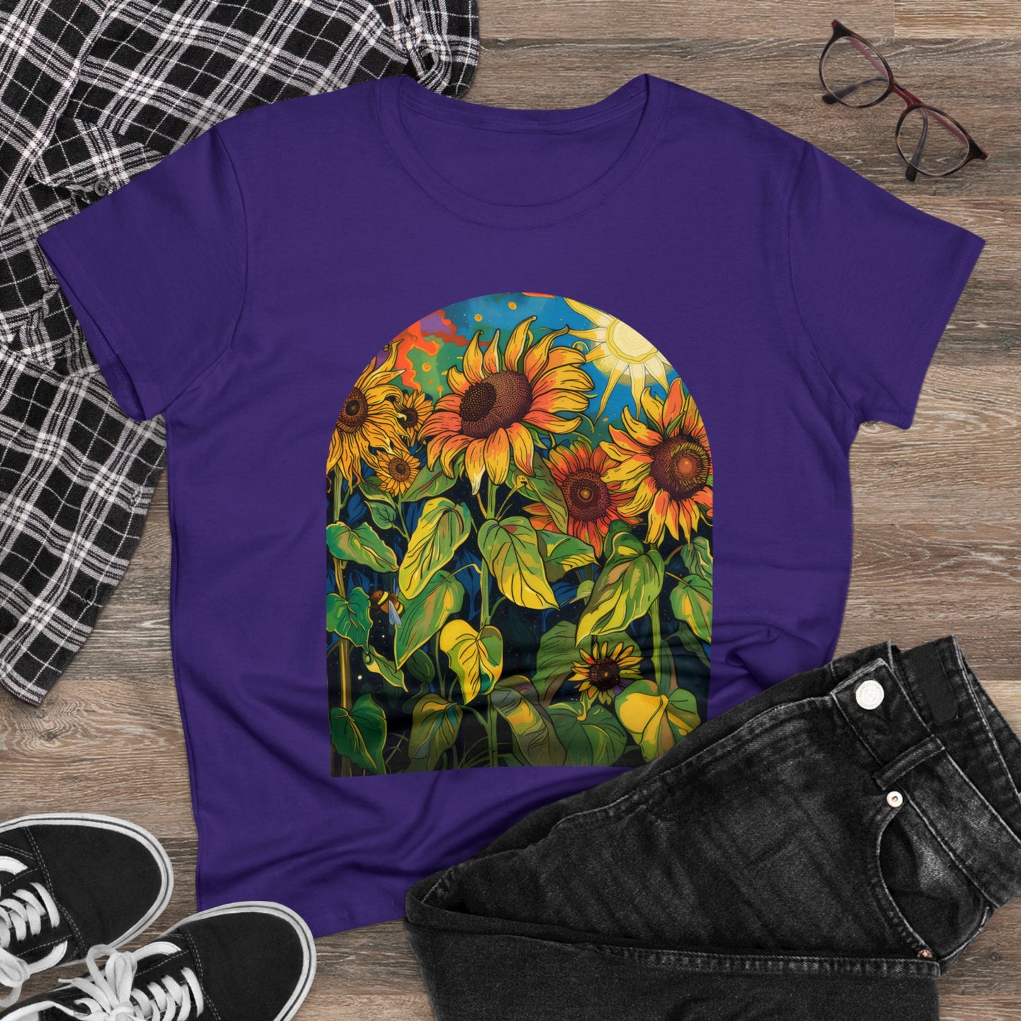 Sunflowers - Women's Midweight Cotton Tee