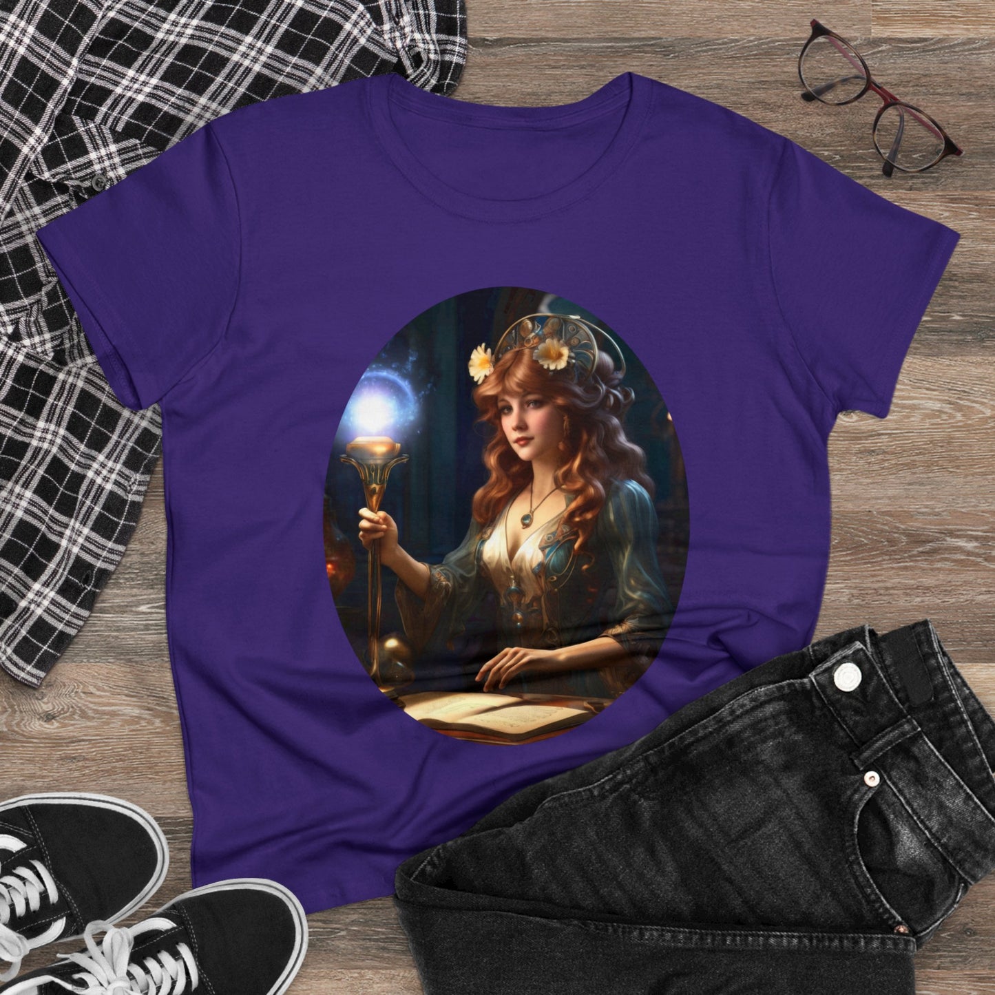 The Sorceress - Fantasy - Women's Midweight Cotton Tee