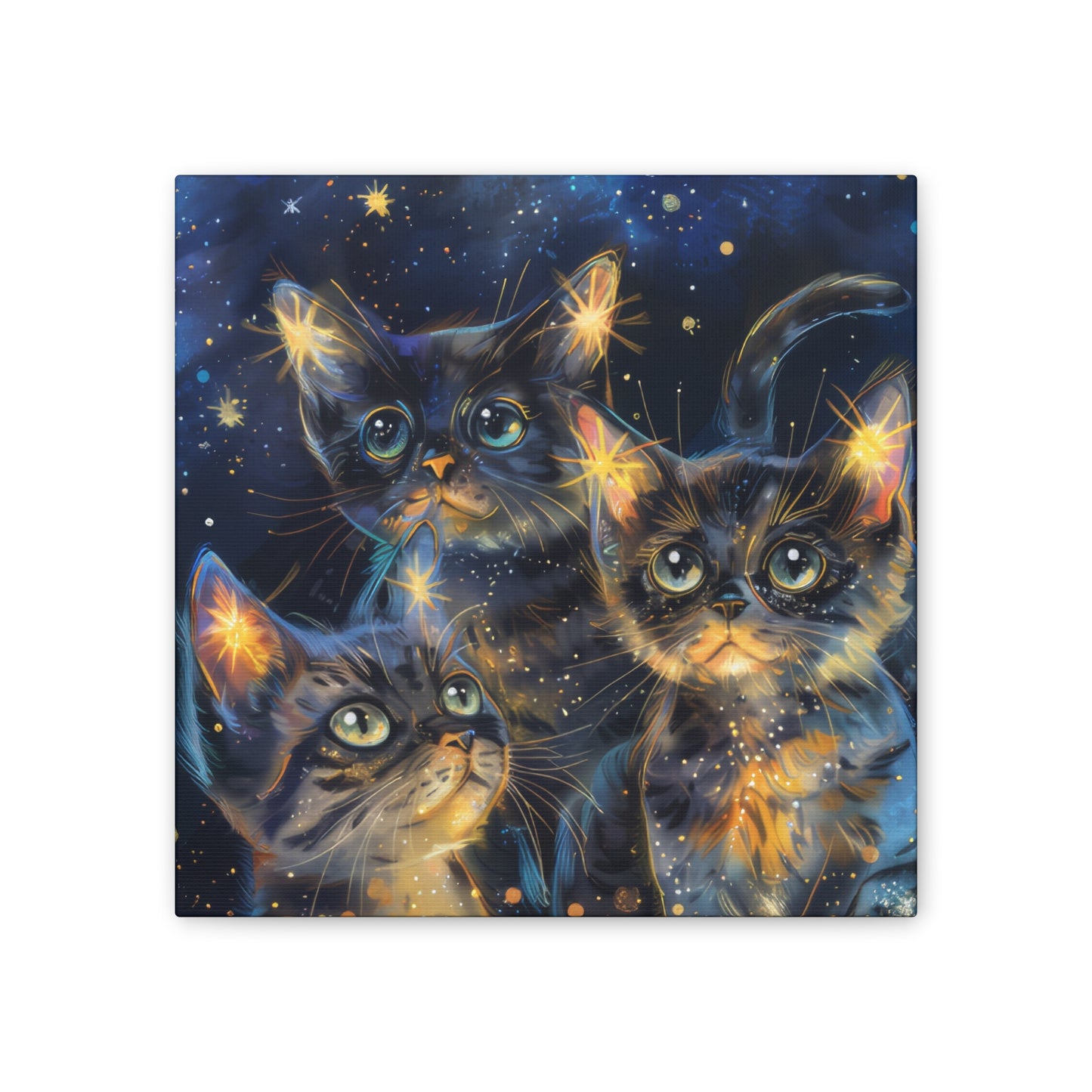 Sparkly Kitties - Canvas Stretched, 0.75"