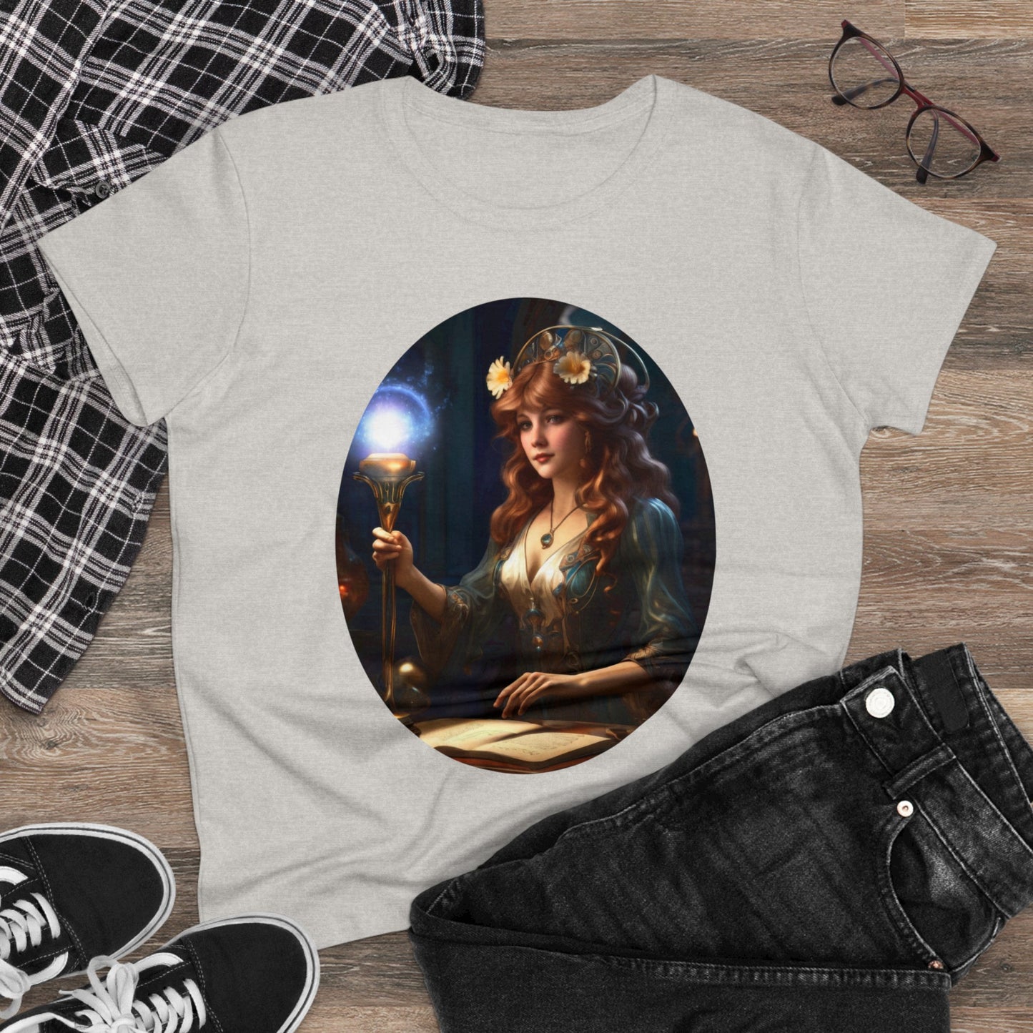 The Sorceress - Fantasy - Women's Midweight Cotton Tee