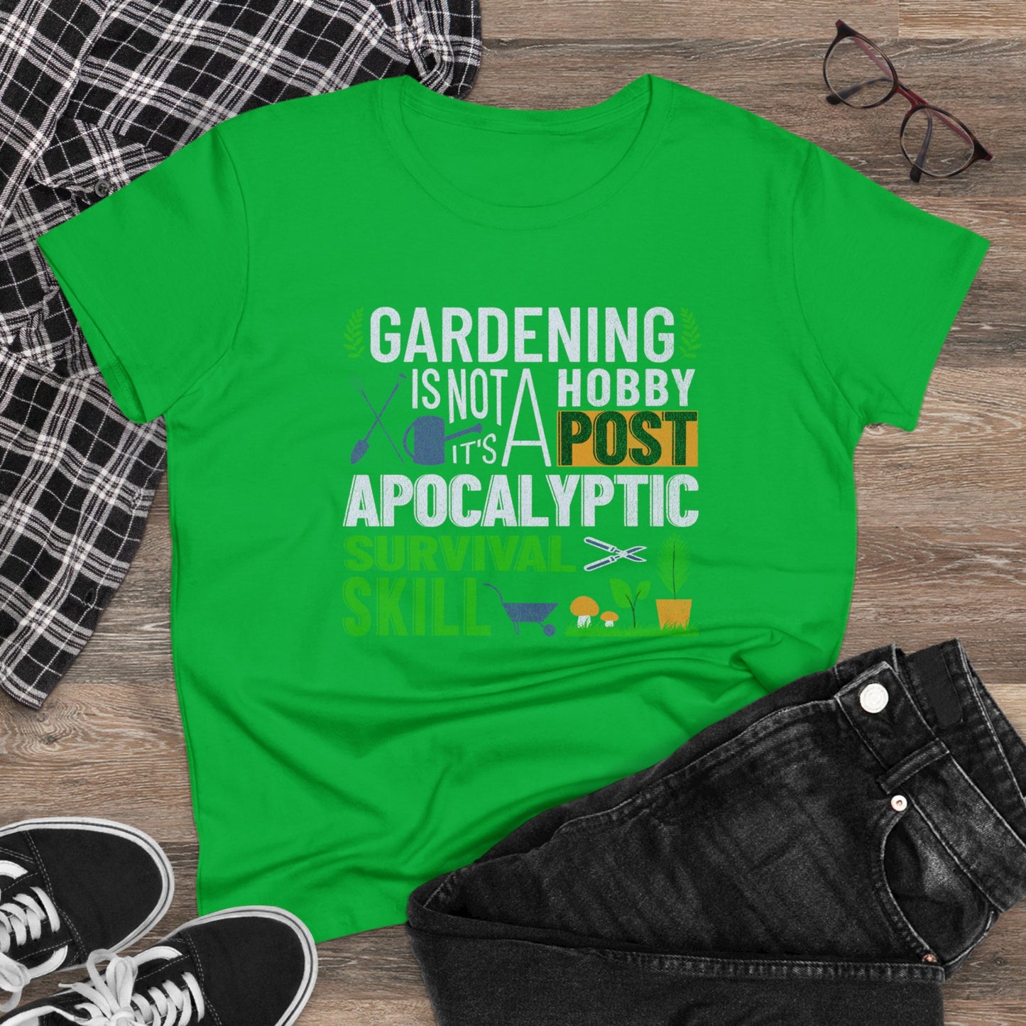 Gardening Is a Survival Skill - Gardening - Women's Midweight Cotton Tee