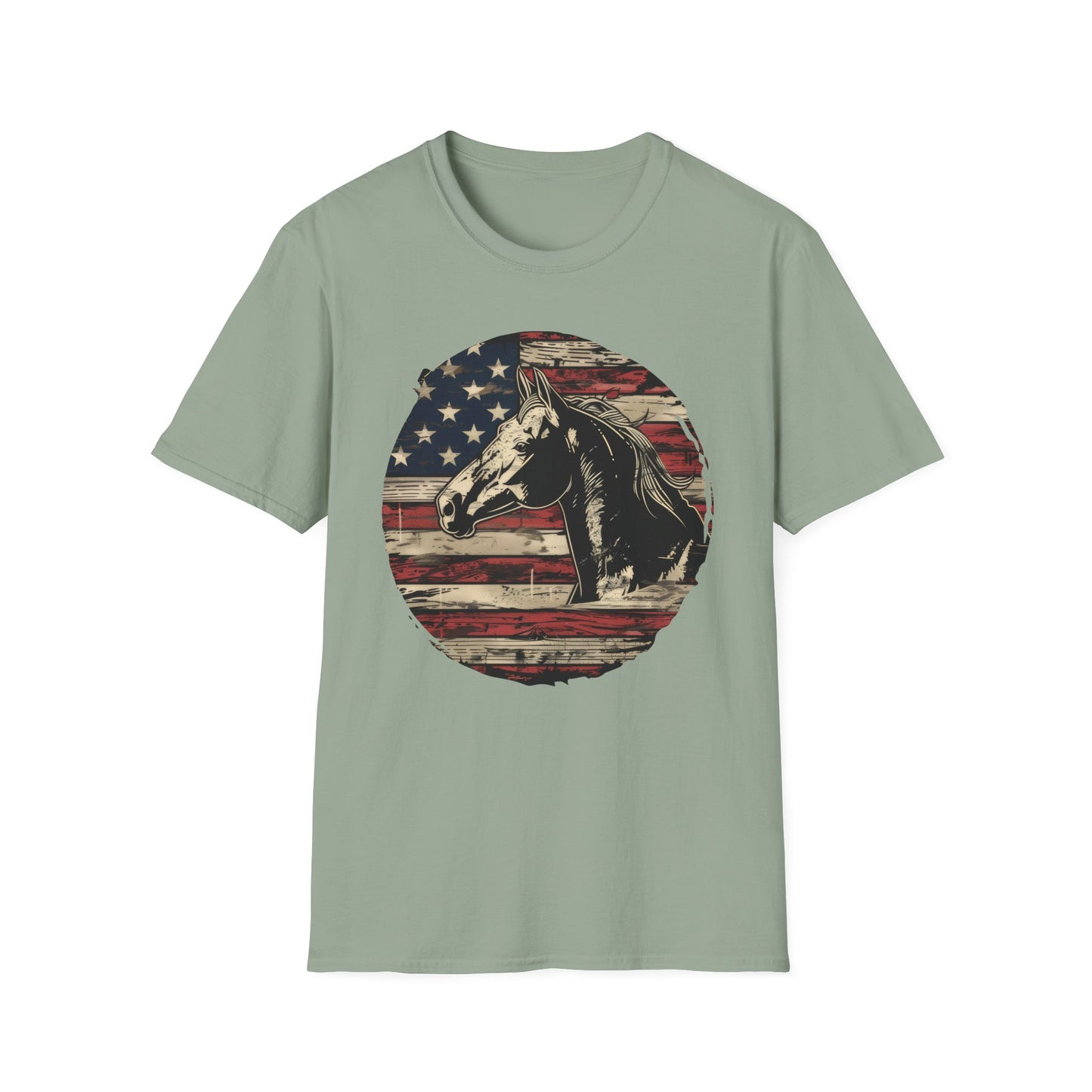 Horse and Flag - Unisex Softstyle T-Shirt