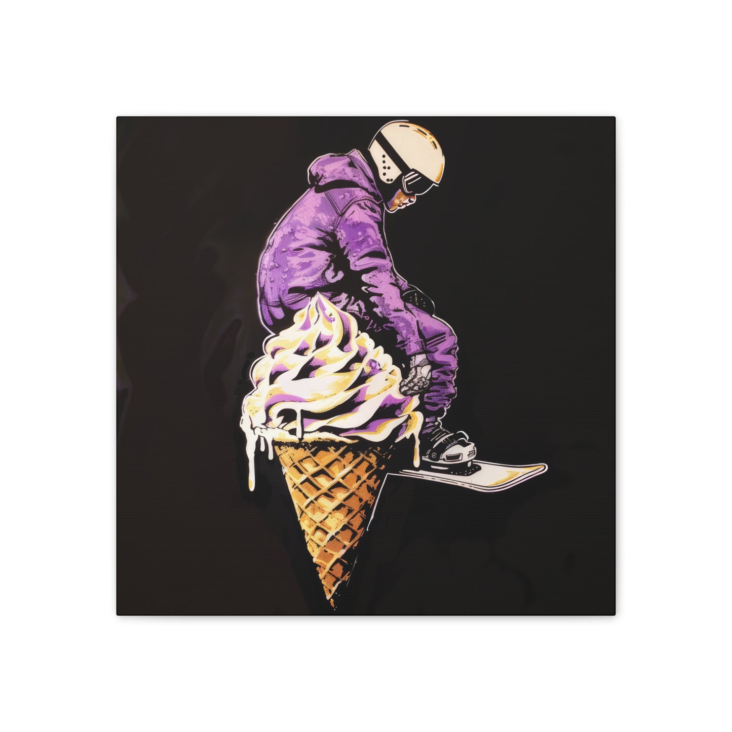 Snowboarder in Ice Cream - Canvas Stretched, 0.75"