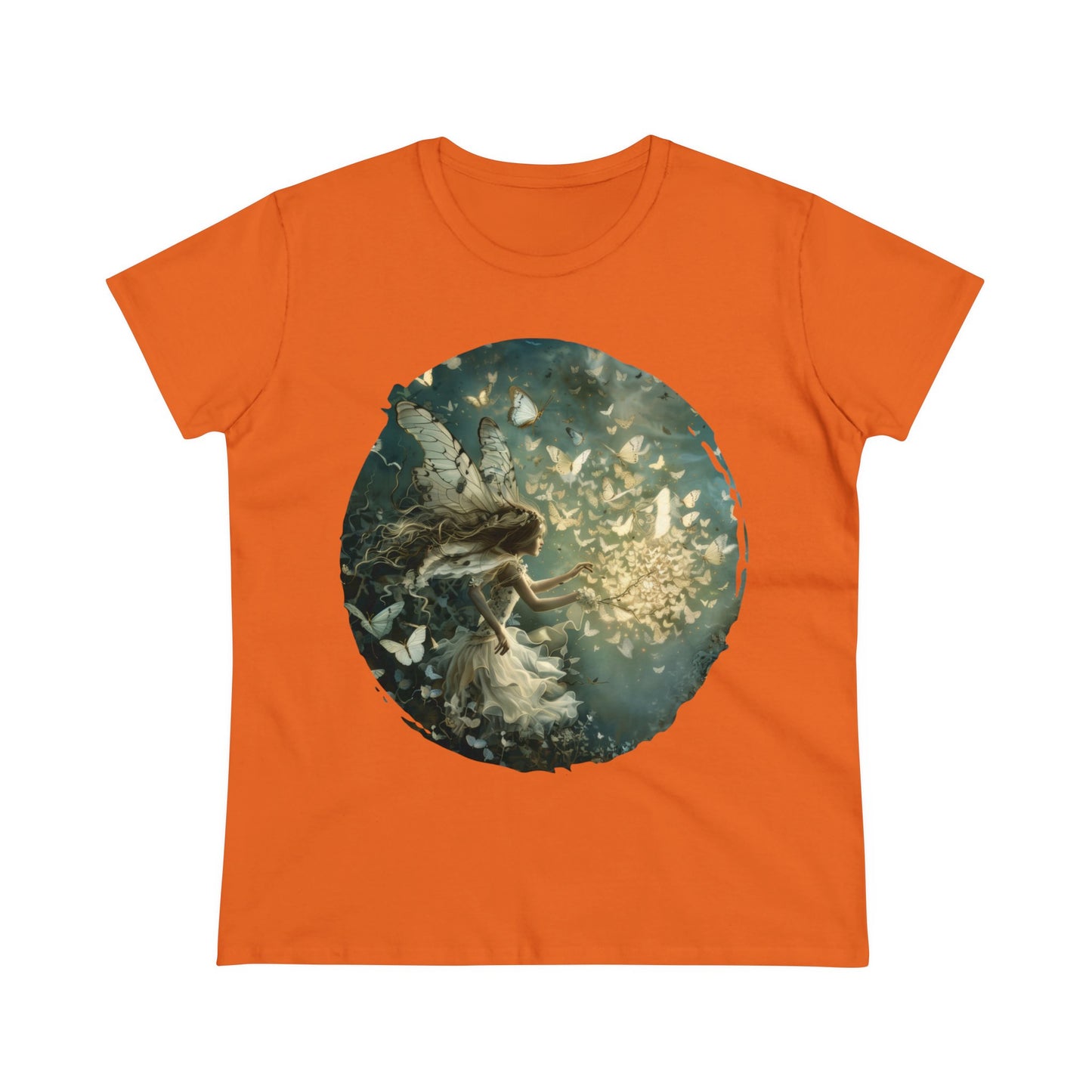 Fairy and Butterflies - Fantasy - Women's Midweight Cotton Tee