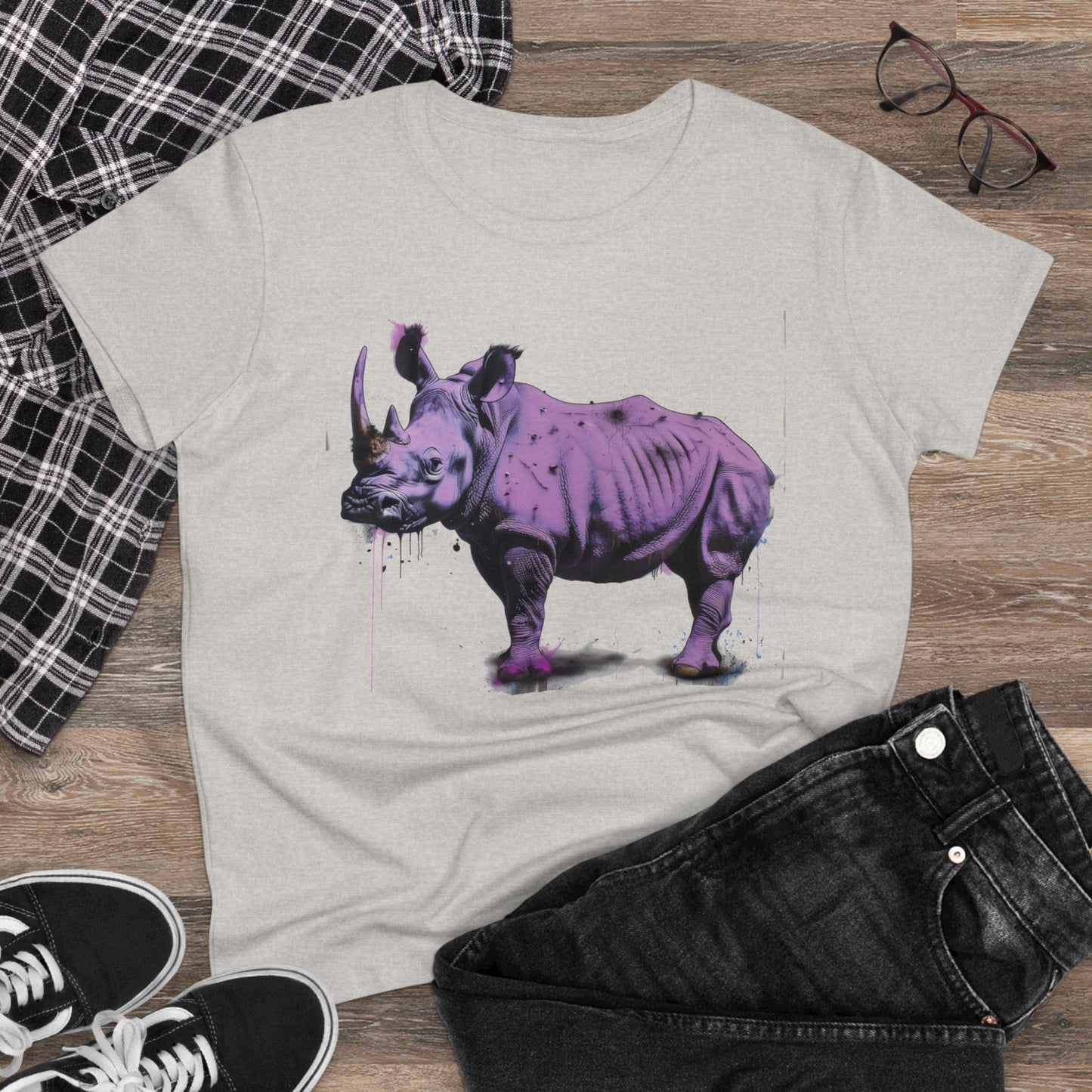 Purple Rhino - Women's Midweight Cotton Tee