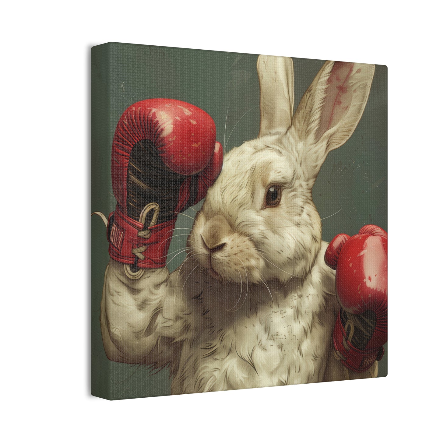 Bunny Pugilist - Canvas Stretched, 0.75"