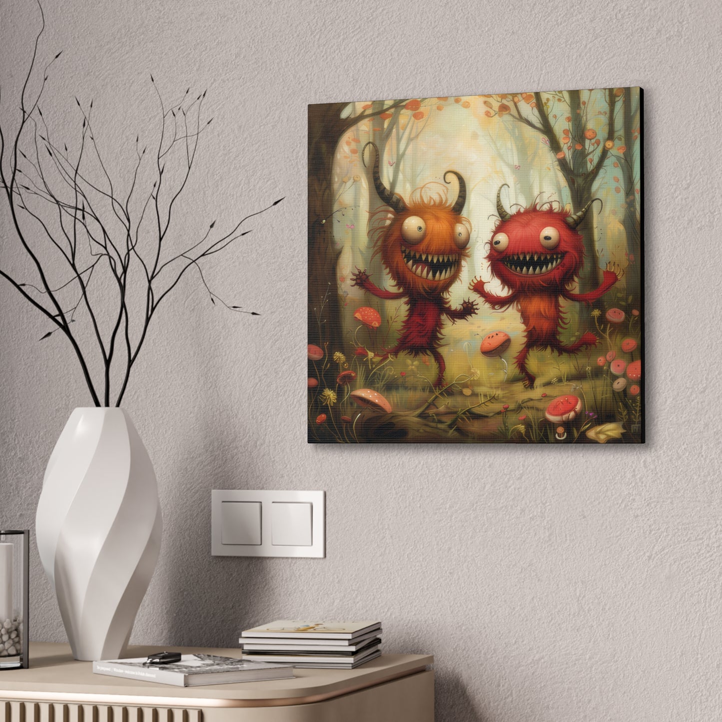 Happy Monsters - Canvas Stretched, 0.75"