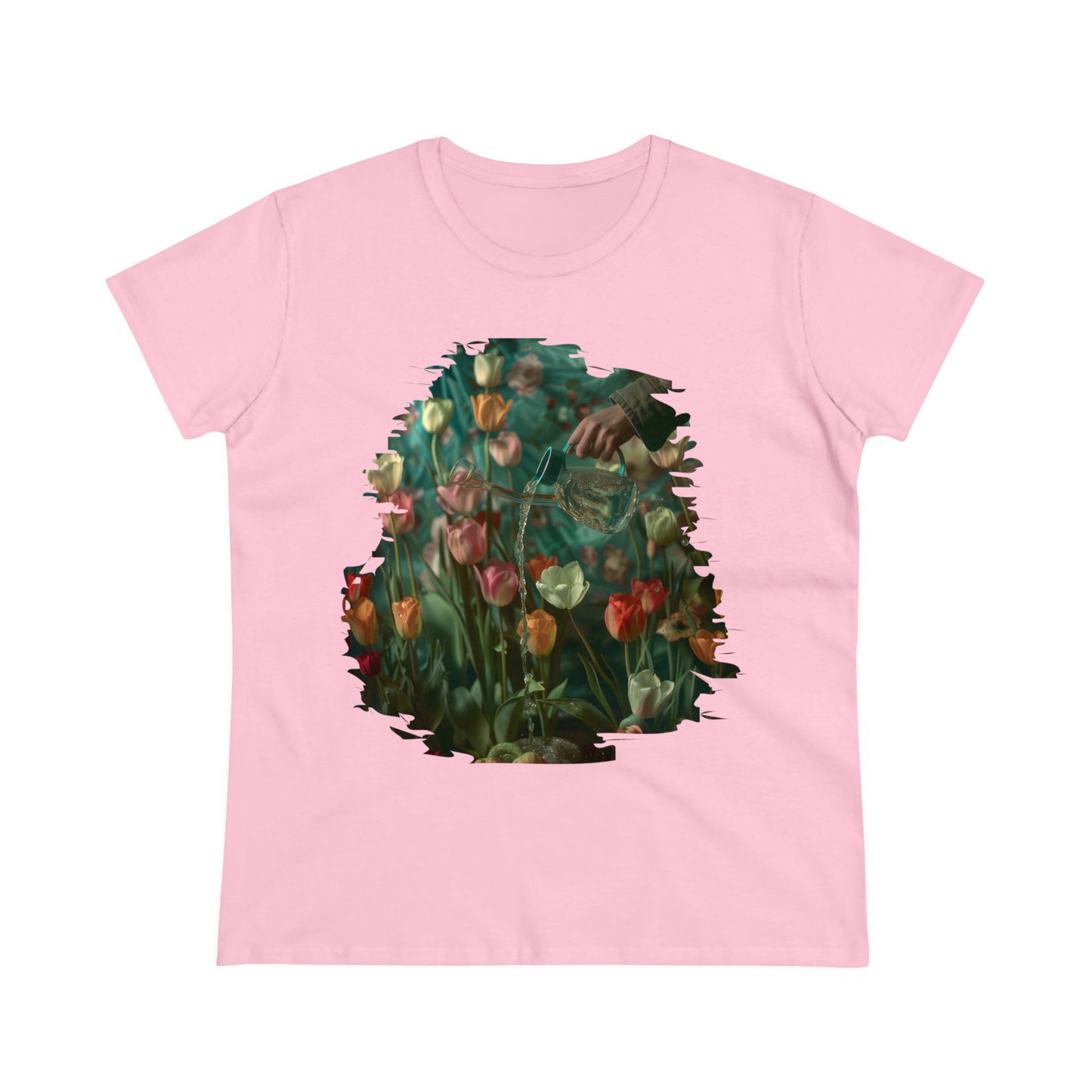 Watering Tulips - Women's Midweight Cotton Tee