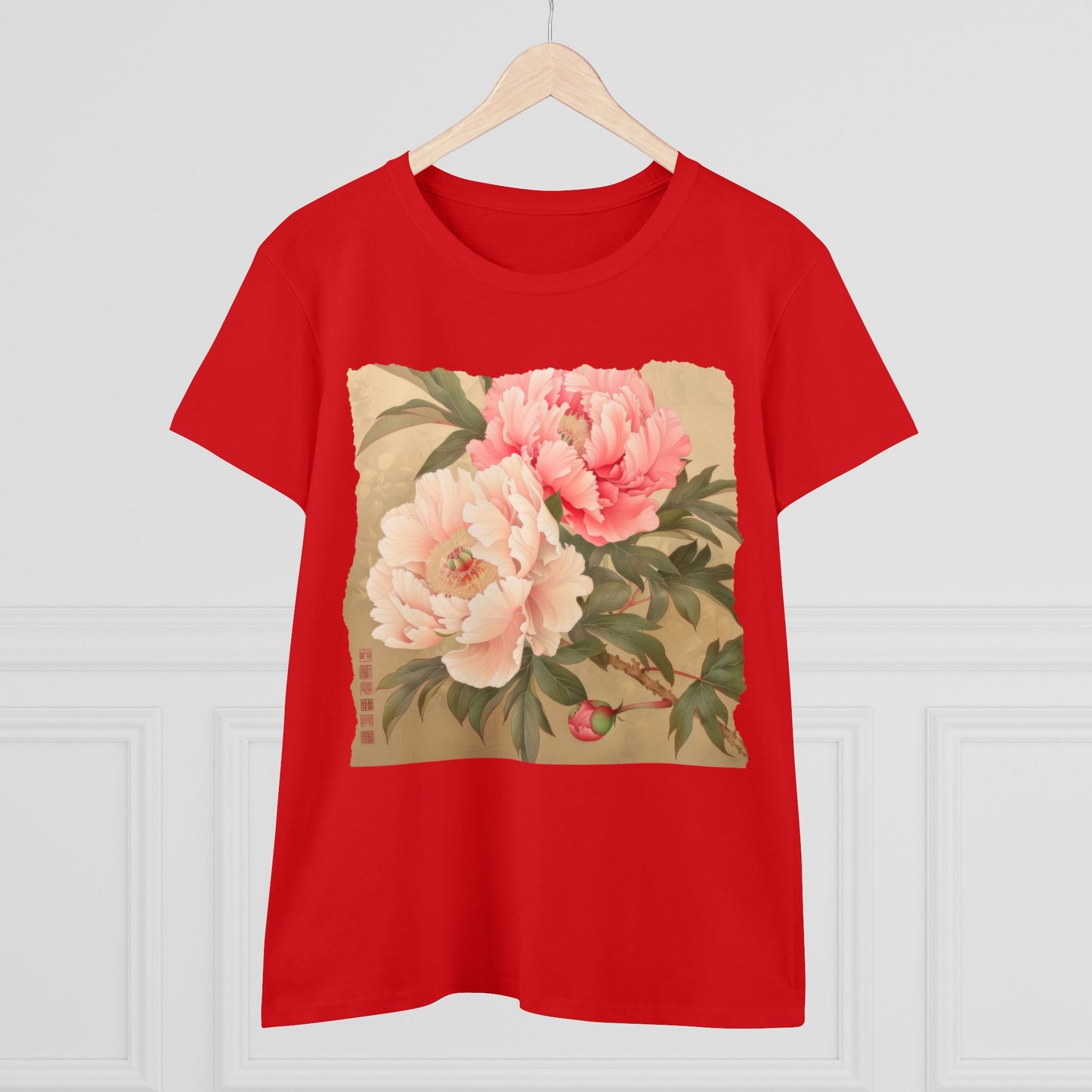 Peony - Flower - Women's Midweight Cotton Tee