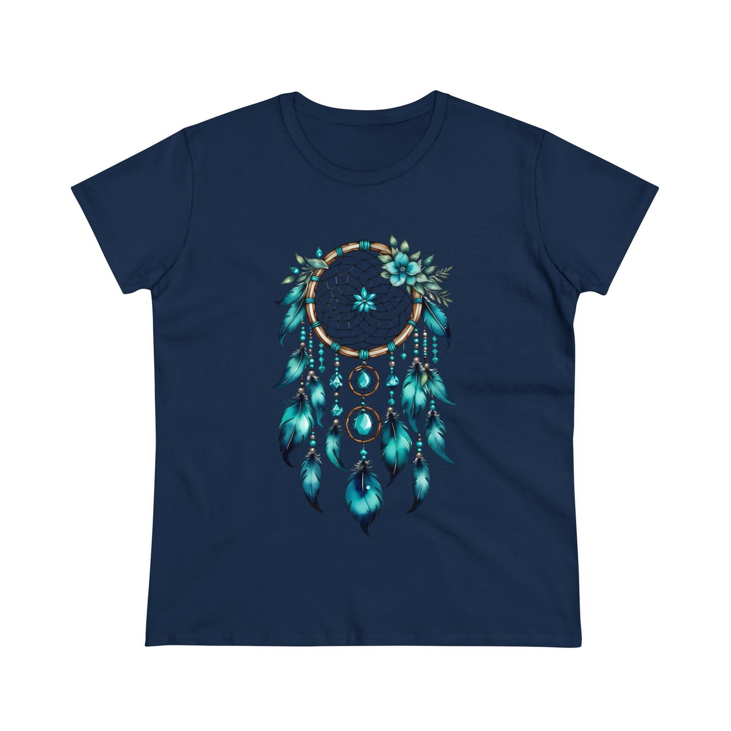 Turquoise Dream Catcher - Sagittarius - Astrology - Women's Midweight Cotton Tee