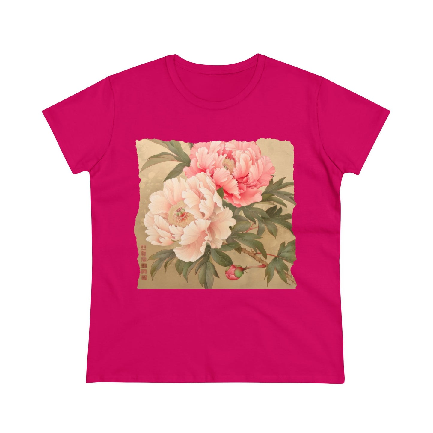 Peony - Flower - Women's Midweight Cotton Tee