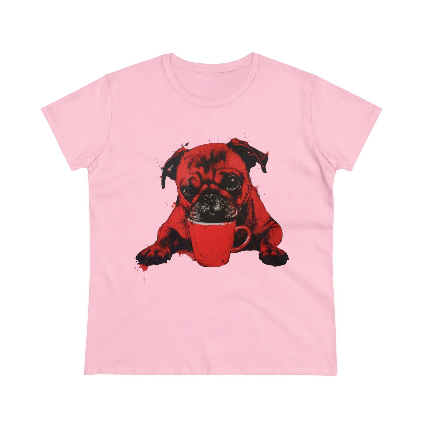 Dog Likes Coffee - Women's Midweight Cotton Tee