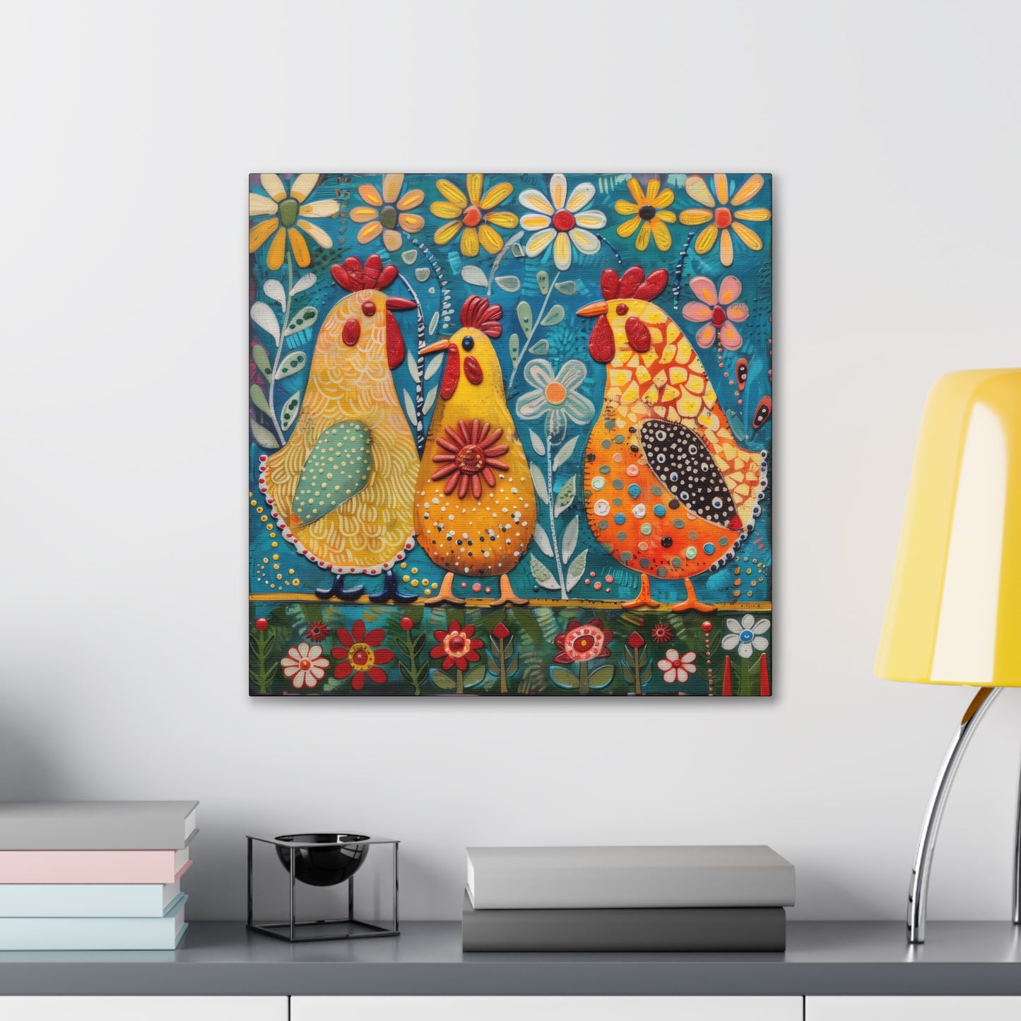 Chickens - Canvas Stretched, 0.75" - Canvas Stretched, 0.75"