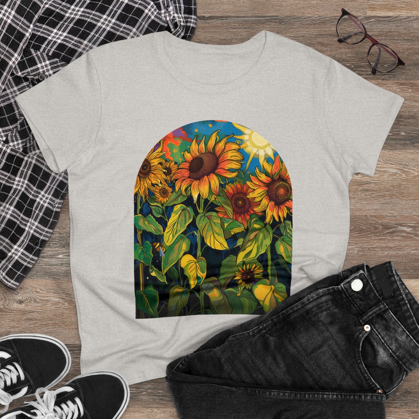 Sunflowers - Women's Midweight Cotton Tee