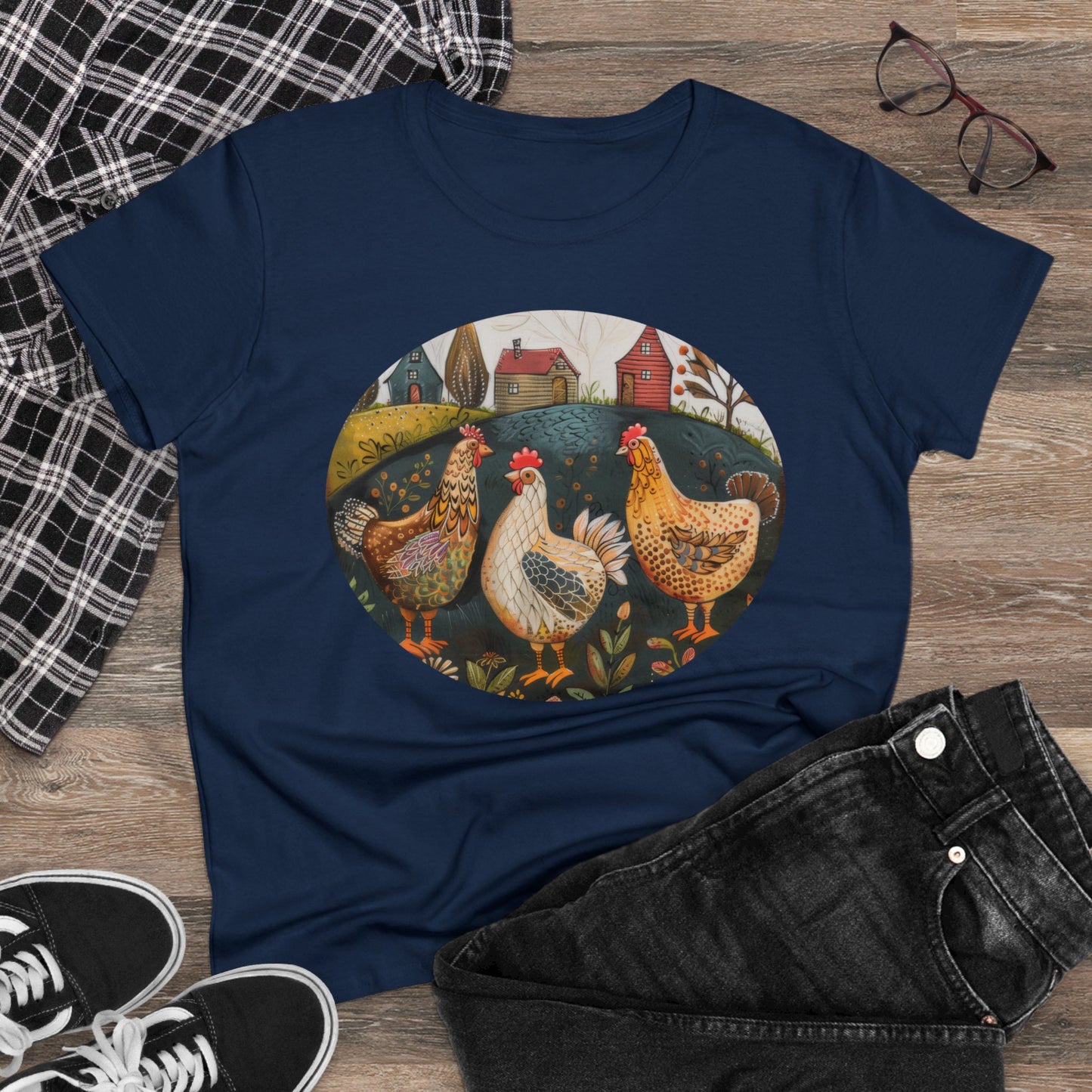 Chickens - Women's Midweight Cotton Tee