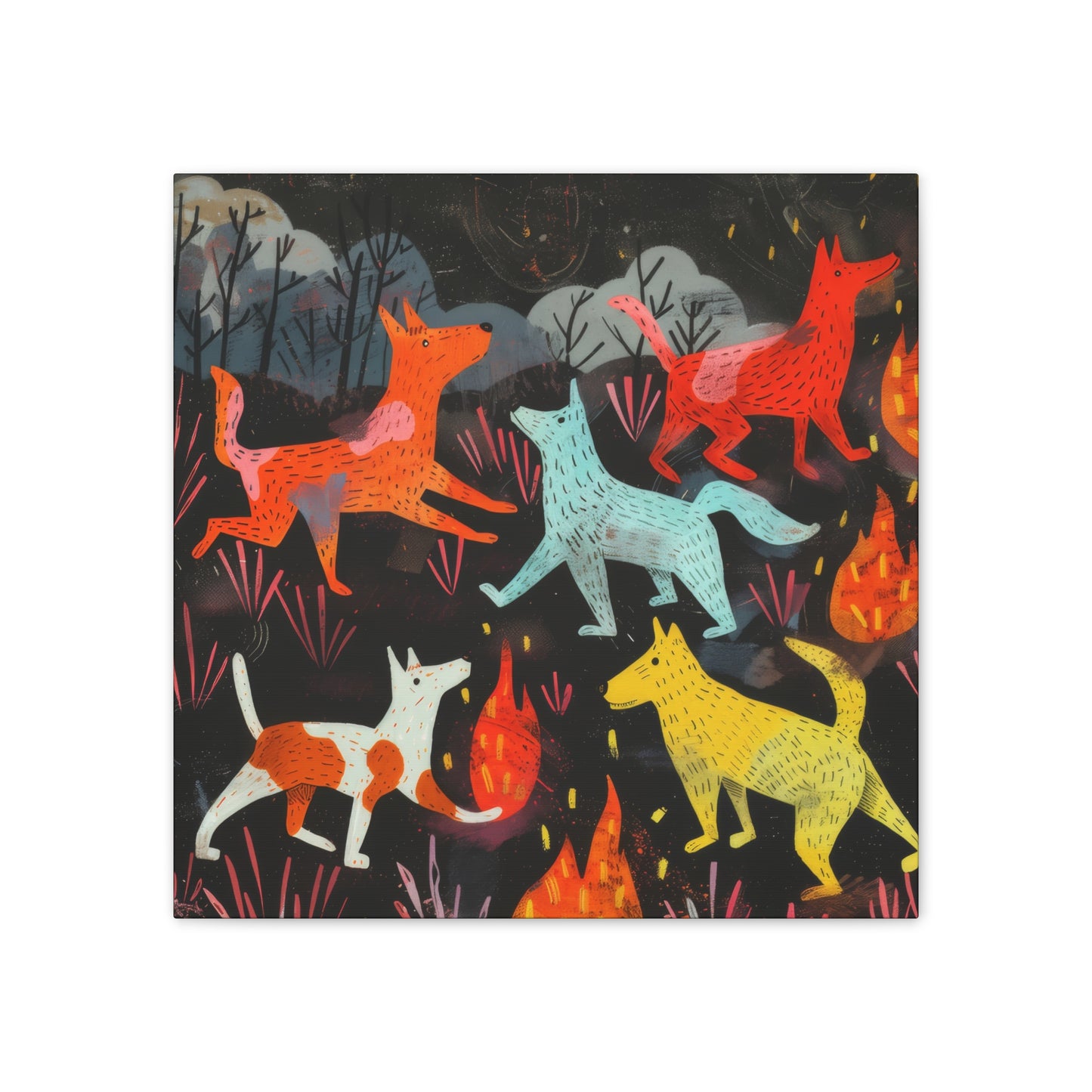 Dog Night - Canvas Stretched, 0.75"