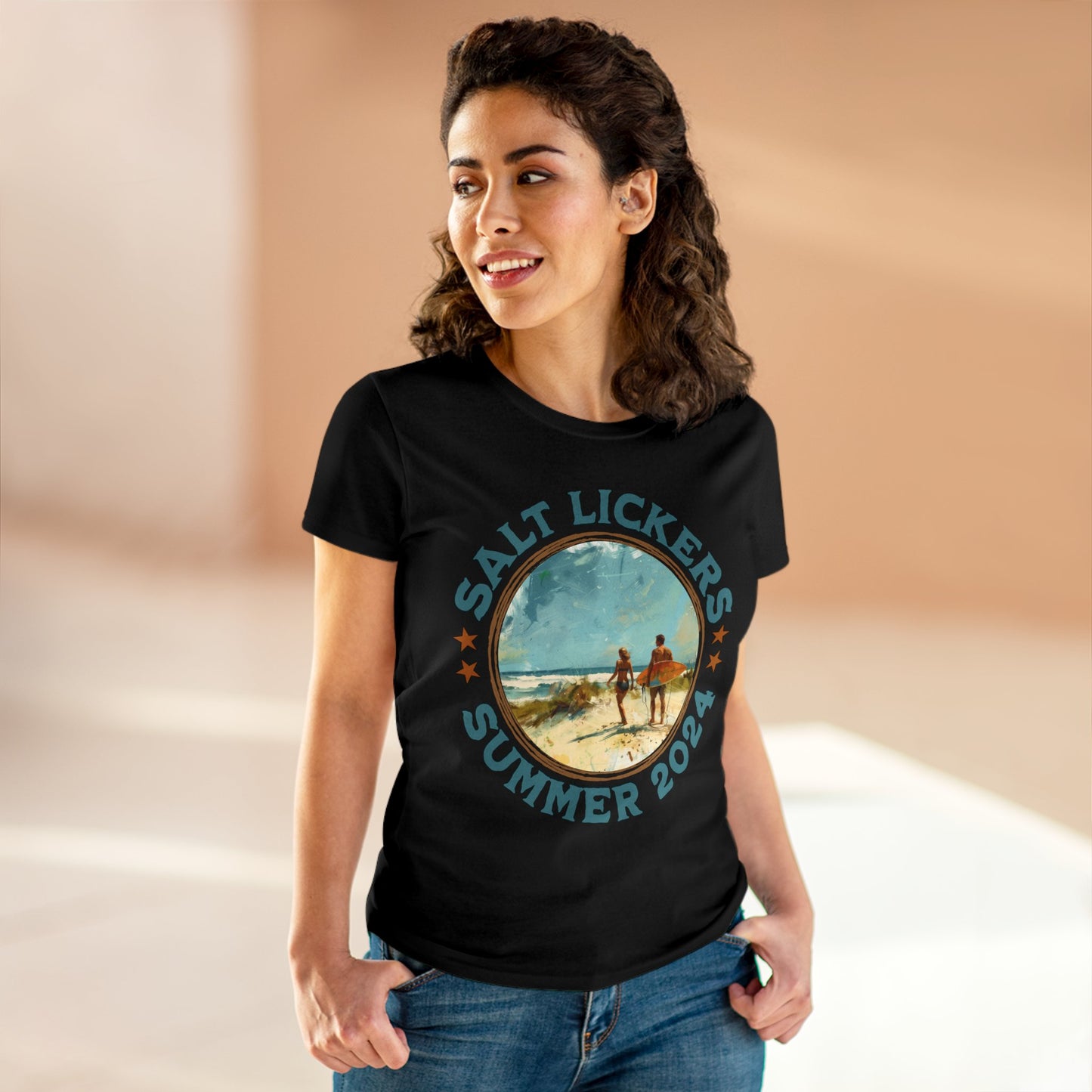 Surfing - Women's Midweight Cotton Tee