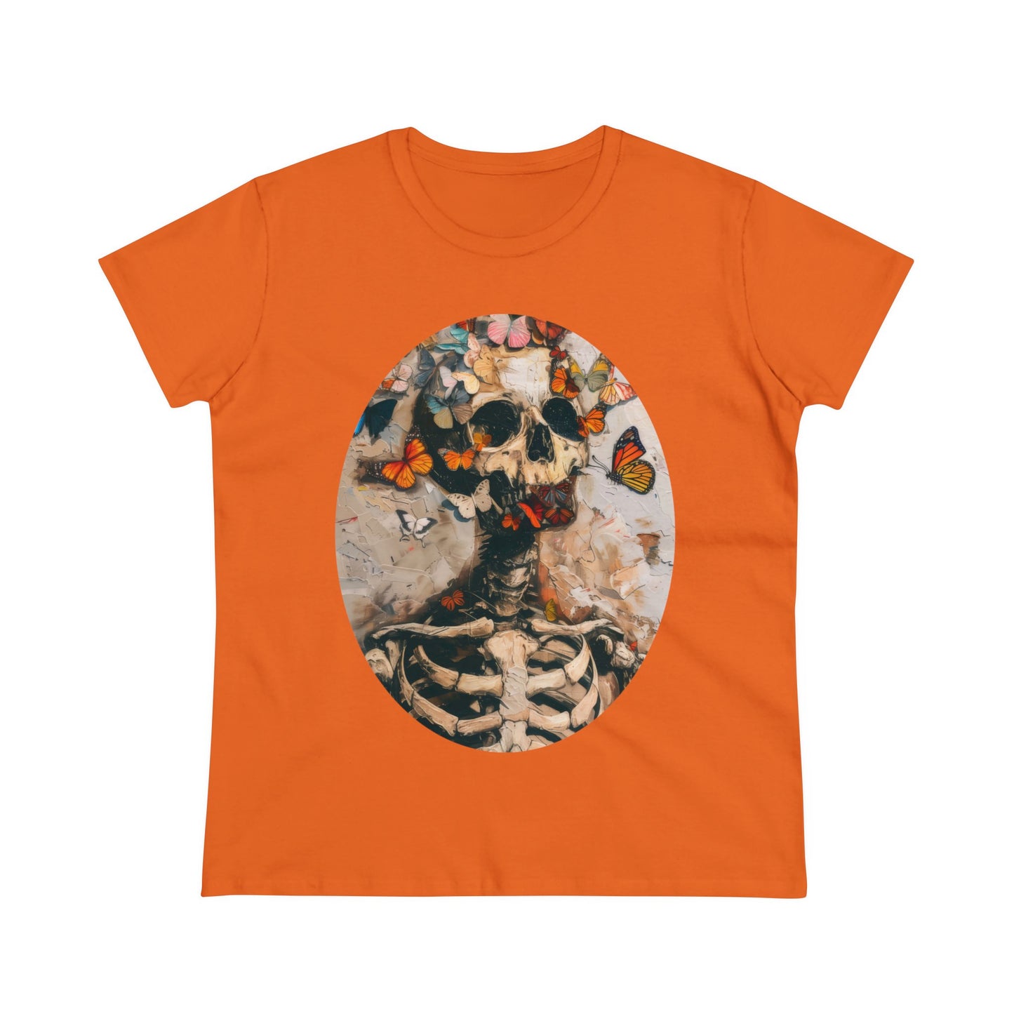 Skeleton and Butterflies - Women's Midweight Cotton Tee