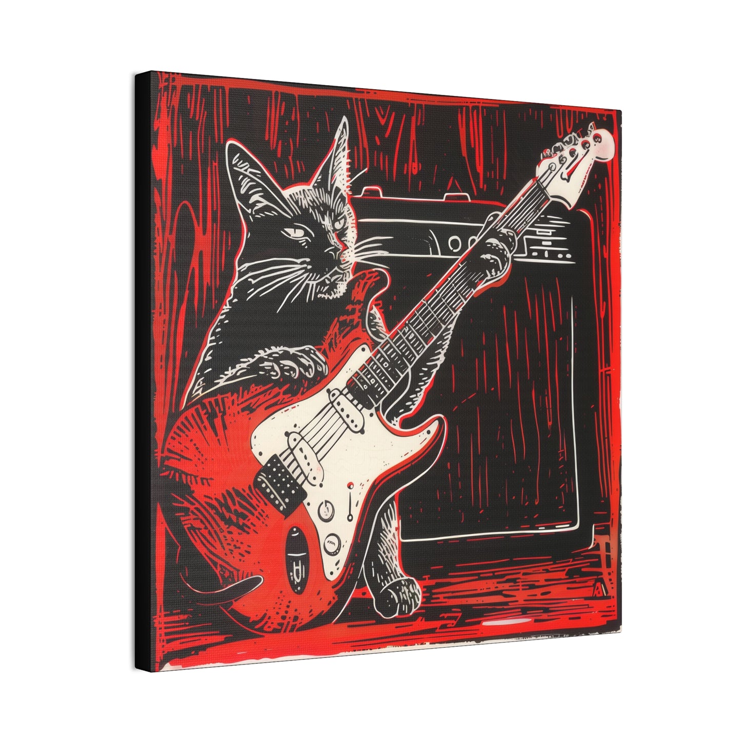 Blues Cat - Canvas Stretched, 0.75"