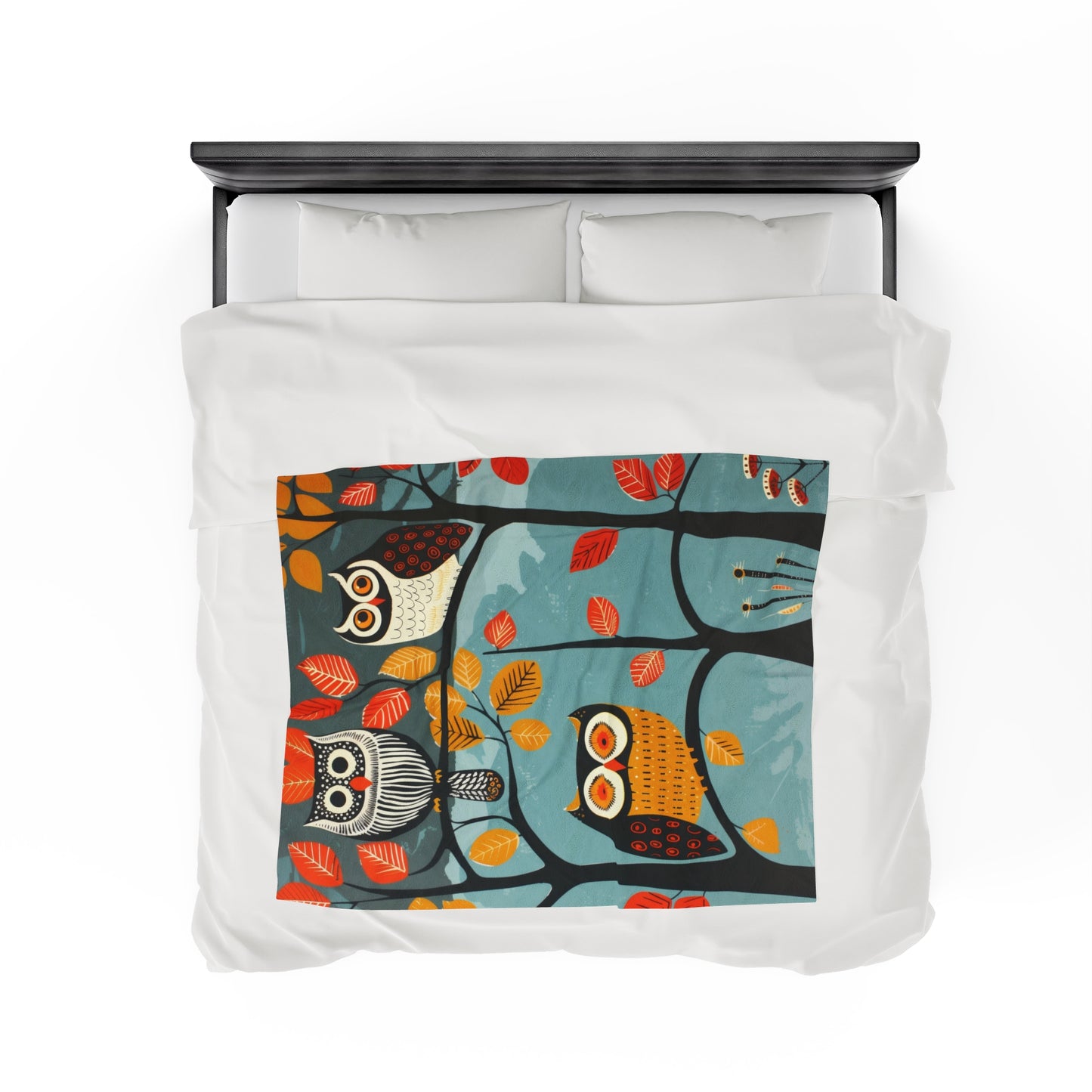 Owls - Trifecta - Velveteen Plush Blanket s